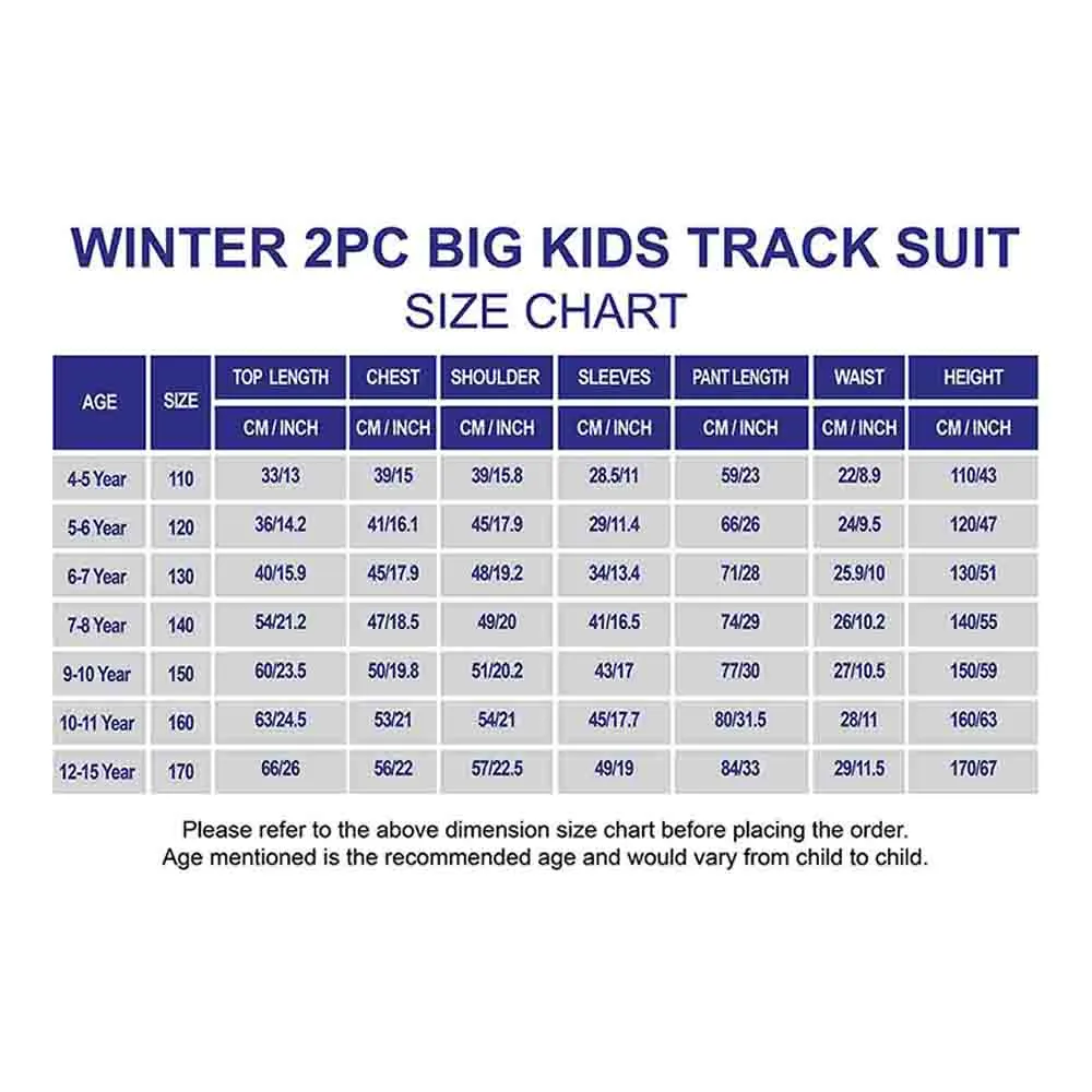Casual Letter A Monogram Designed Cream & Navy 2Pcs Track Suit Set For Kids & Tweens