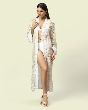 Classic Gold Checks Cover Up Kaftan