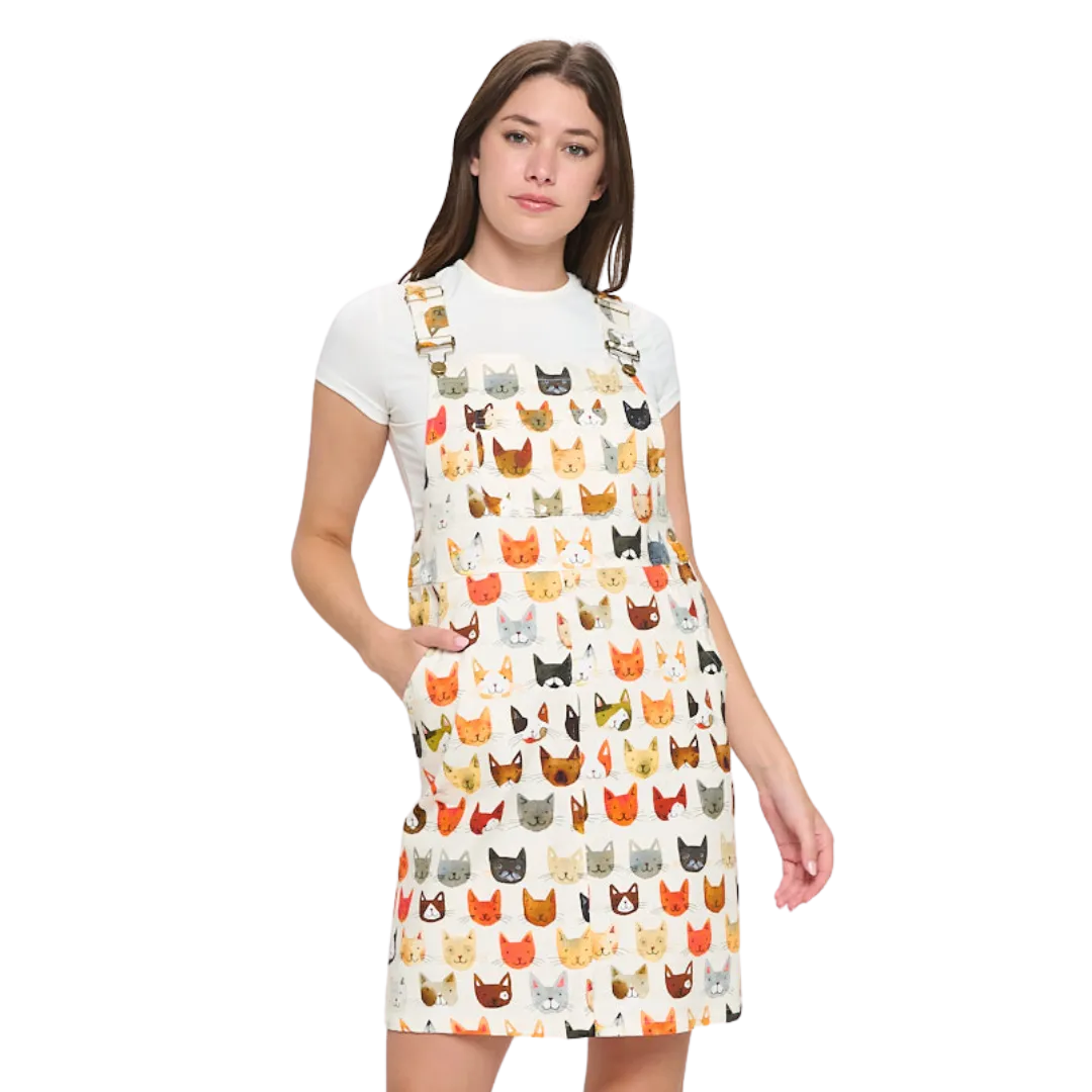 Colorful Cat Face Print Skirtall