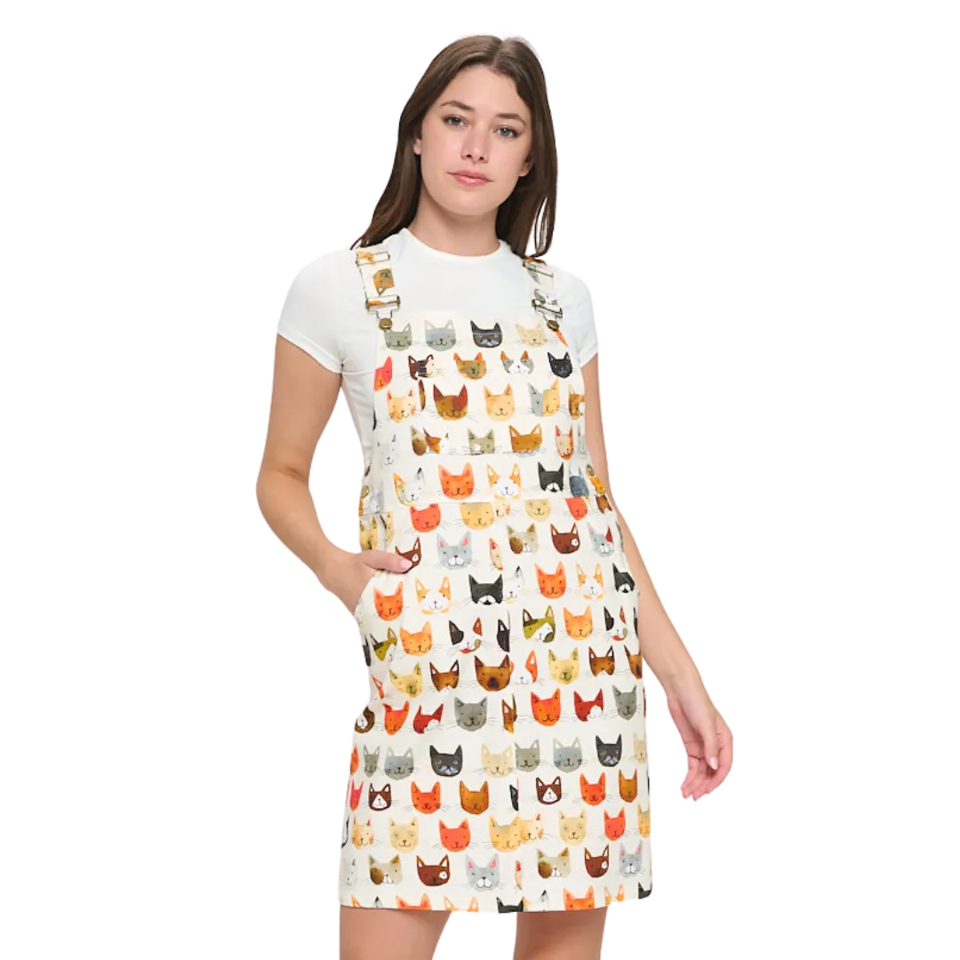 Colorful Cat Face Print Skirtall