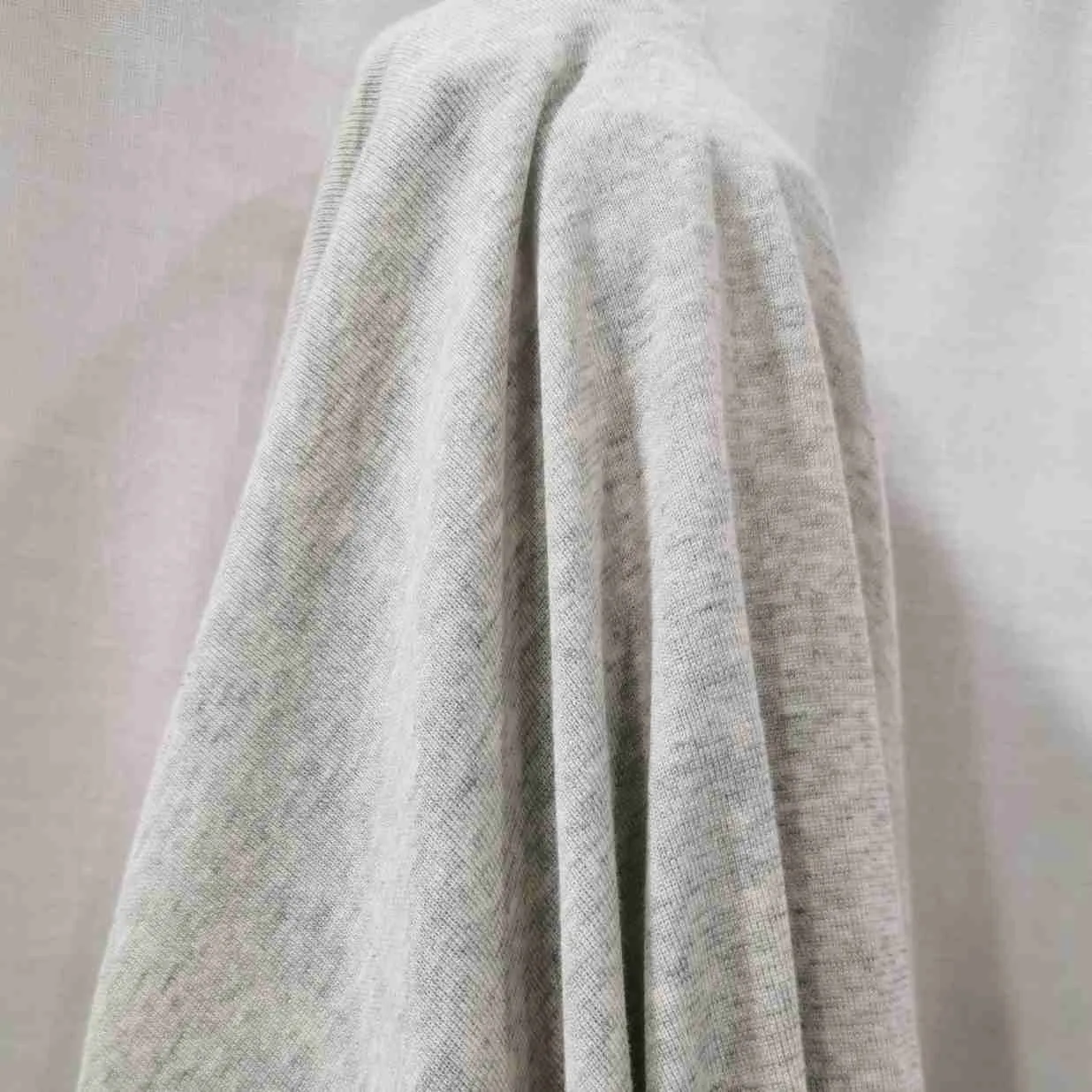 Cotton Knit, Light Grey Marle