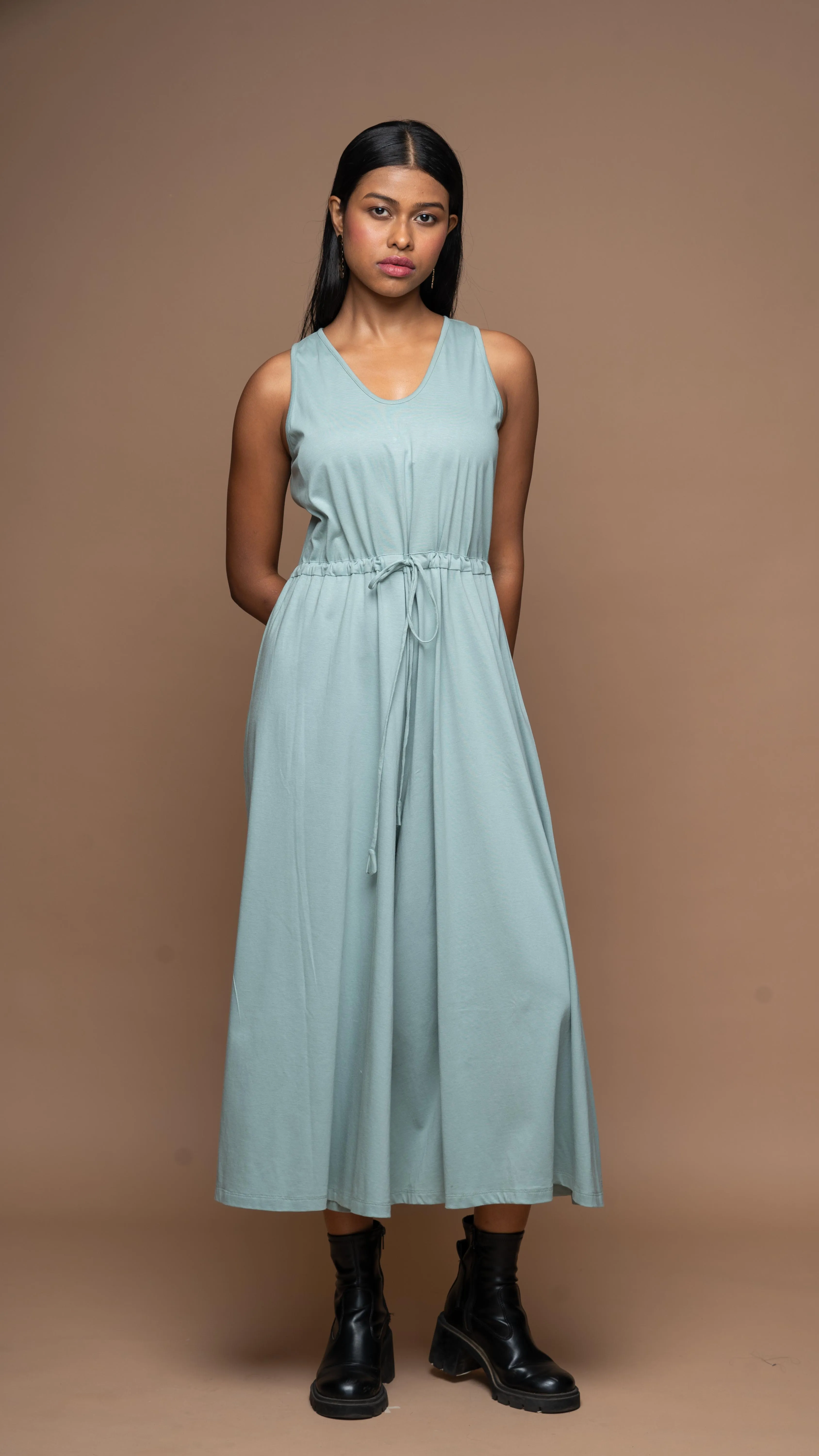 Cozy U Jumpsuit in Gray Blue