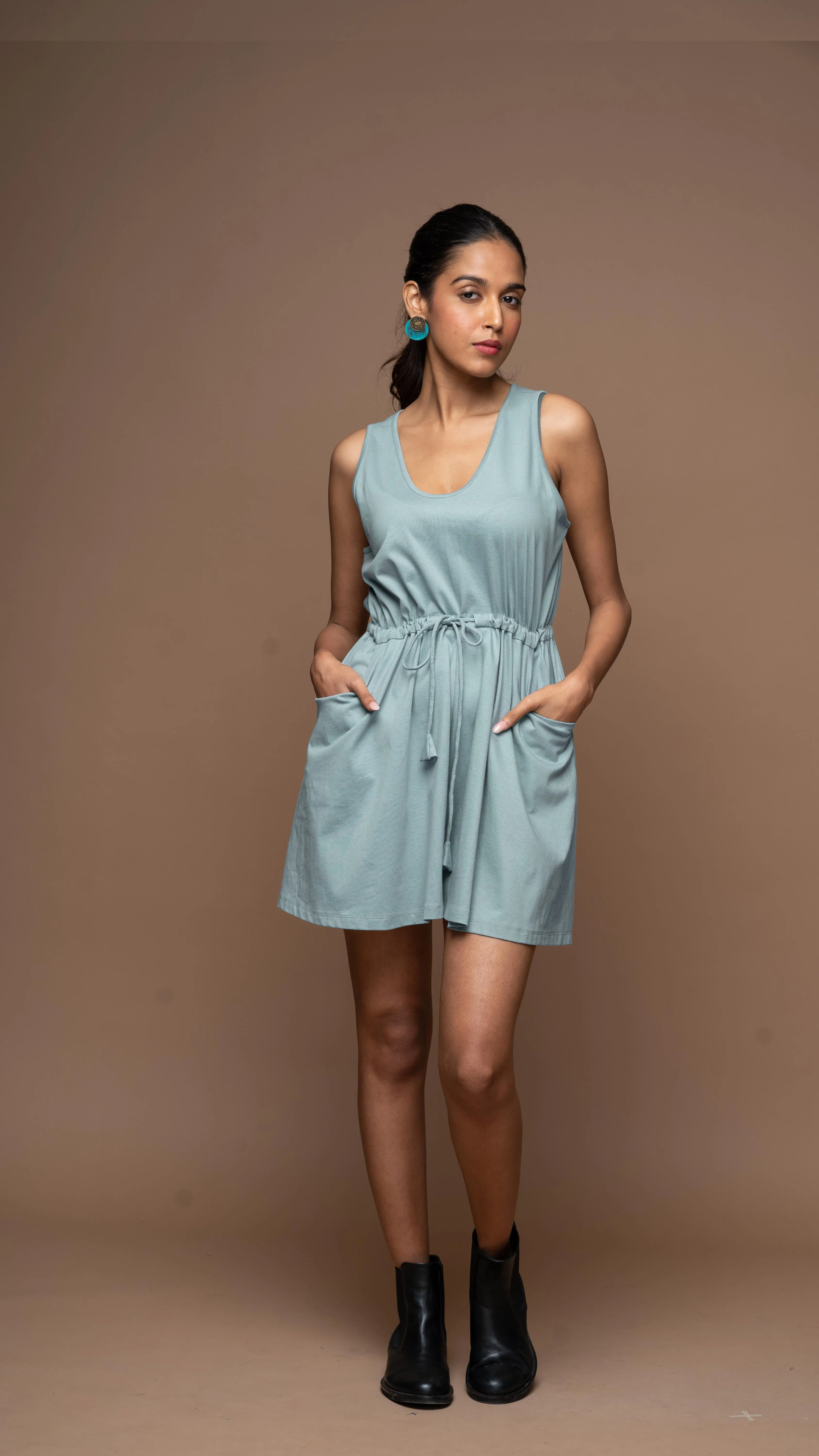 Cozy U Jumpsuit in Gray Blue