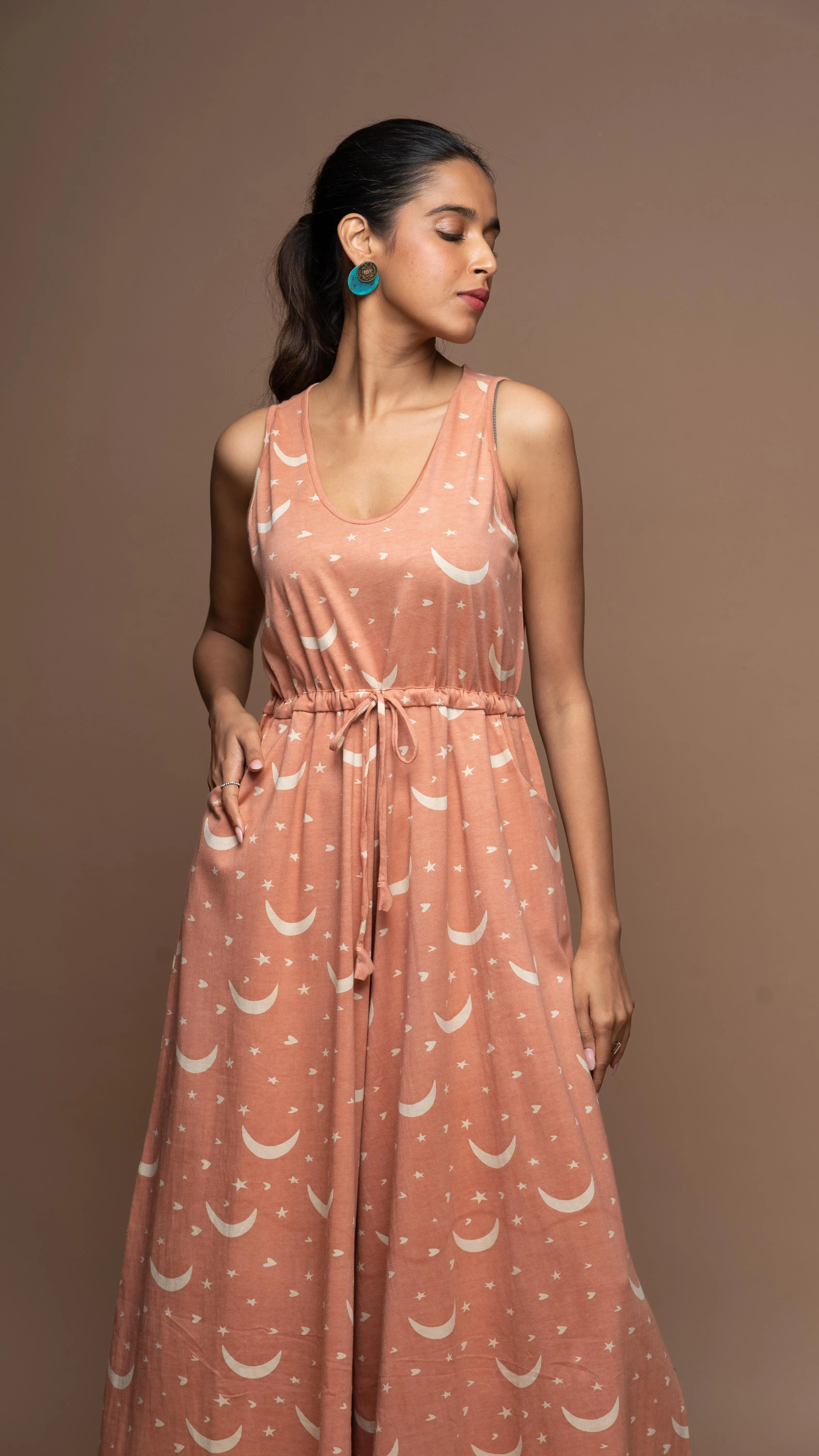 Cozy U Jumpsuit in Lost hearts of the night Pattern
