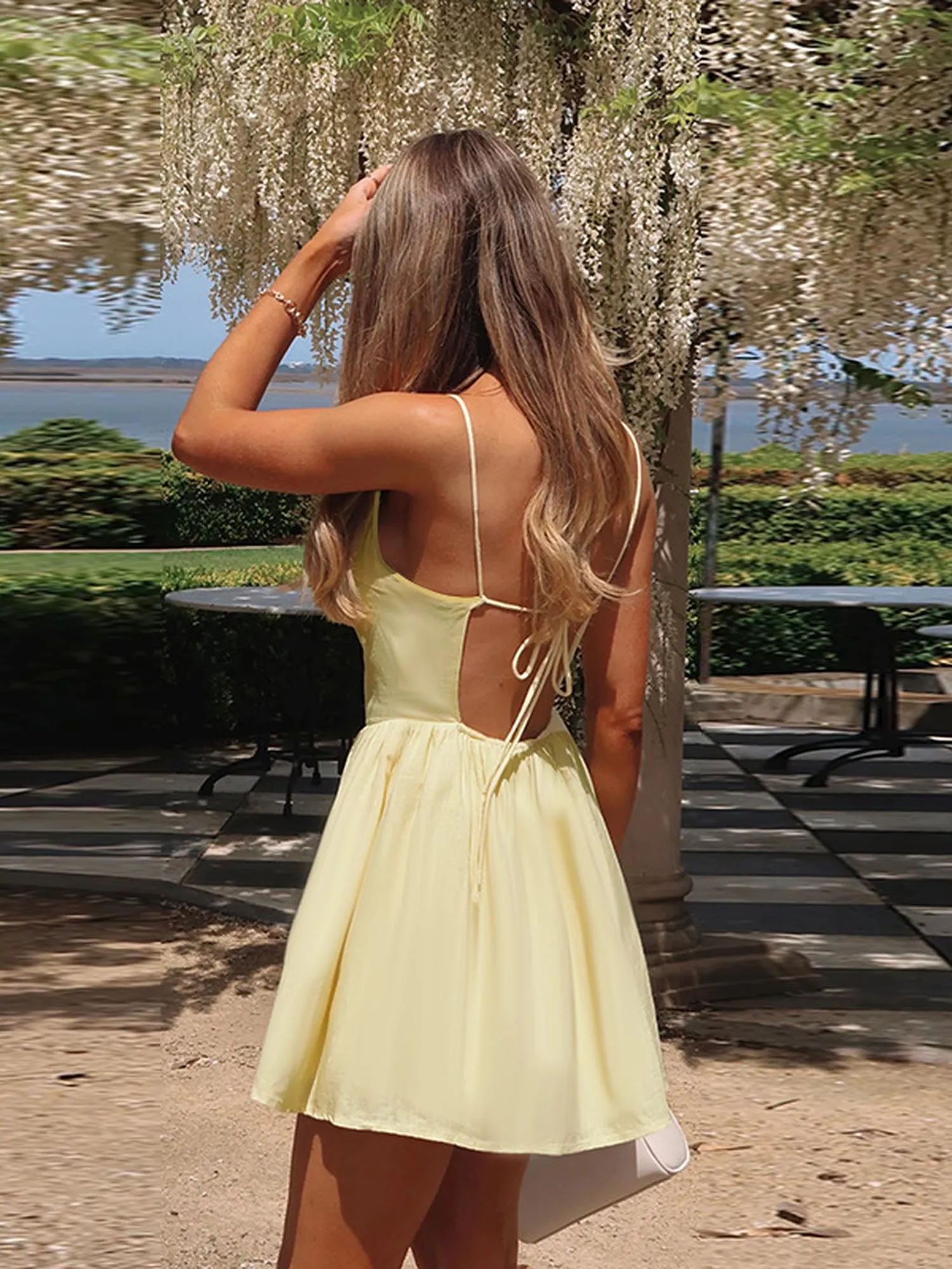 Cream Fit And Flare Mini Dress