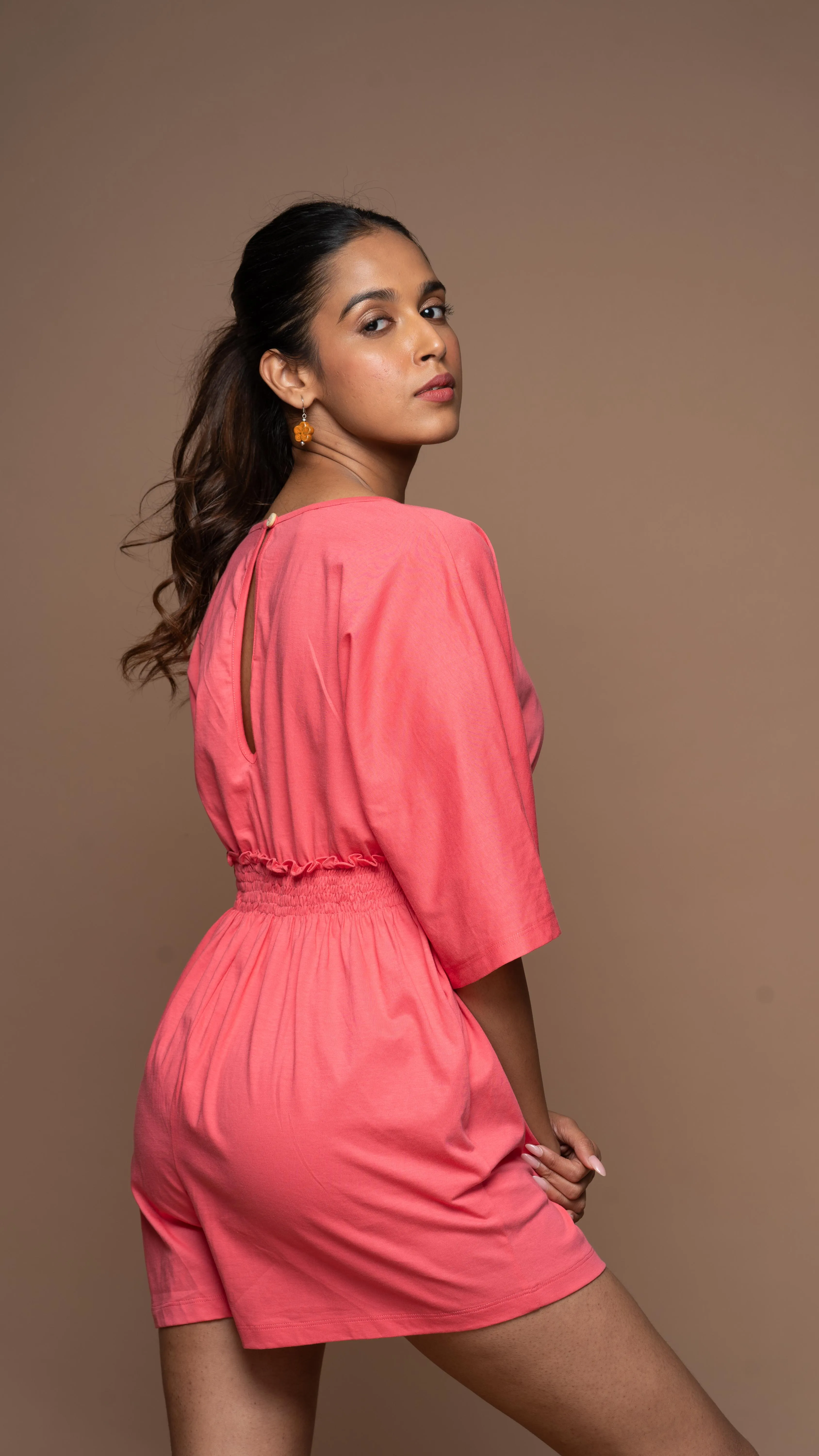 Crossover Charm Jumpsuit in Fuchsia