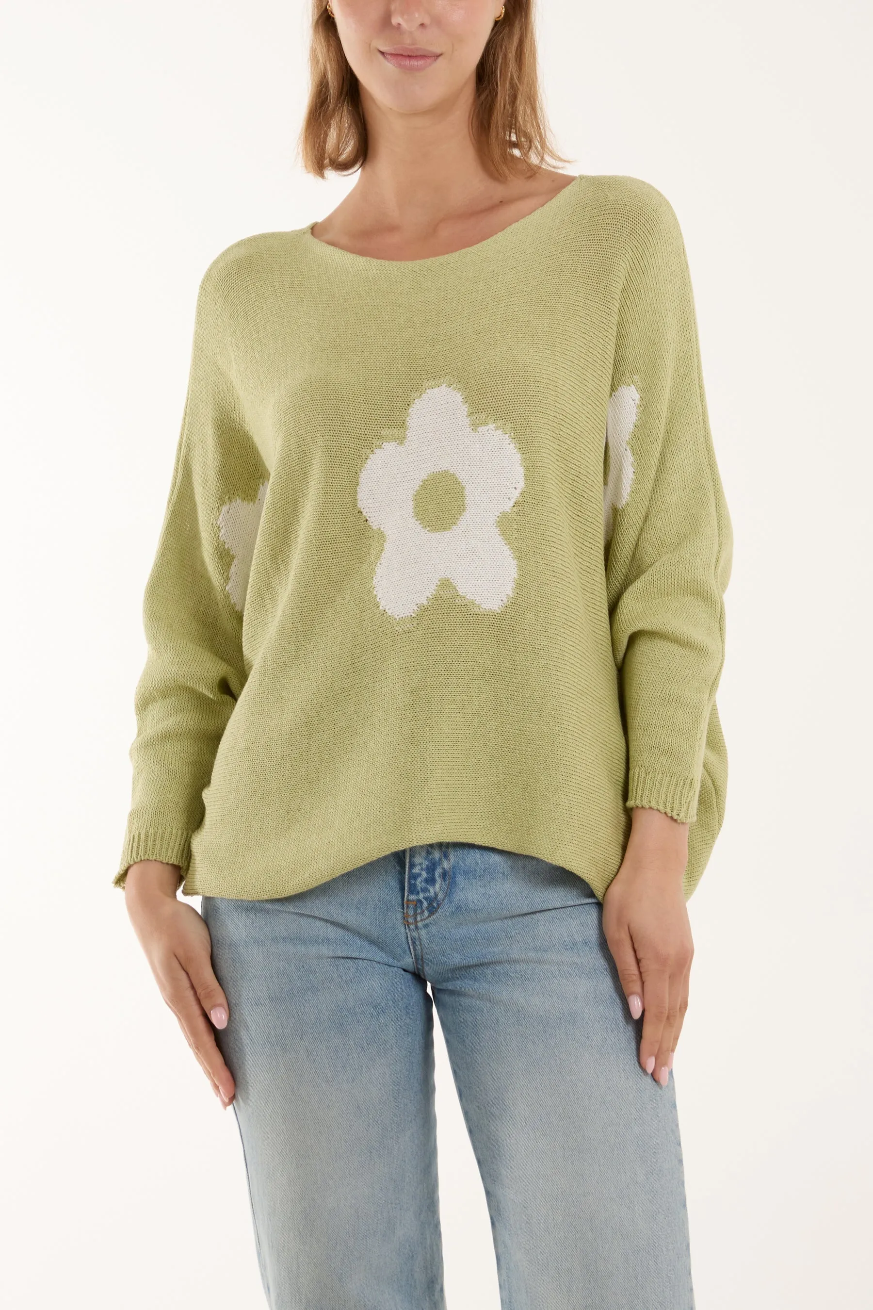 Daisies High Low Batwing Jumper