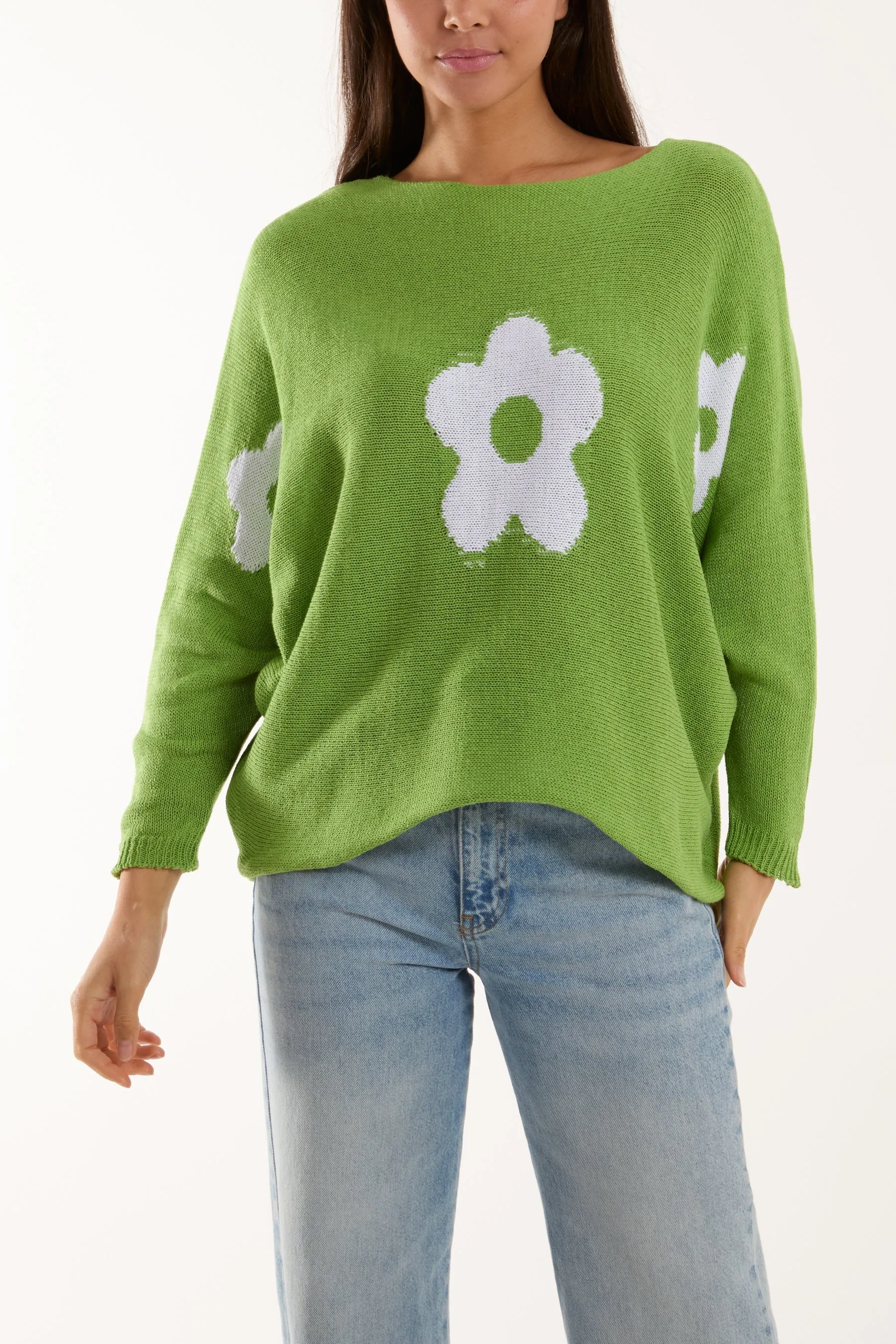 Daisies High Low Batwing Jumper