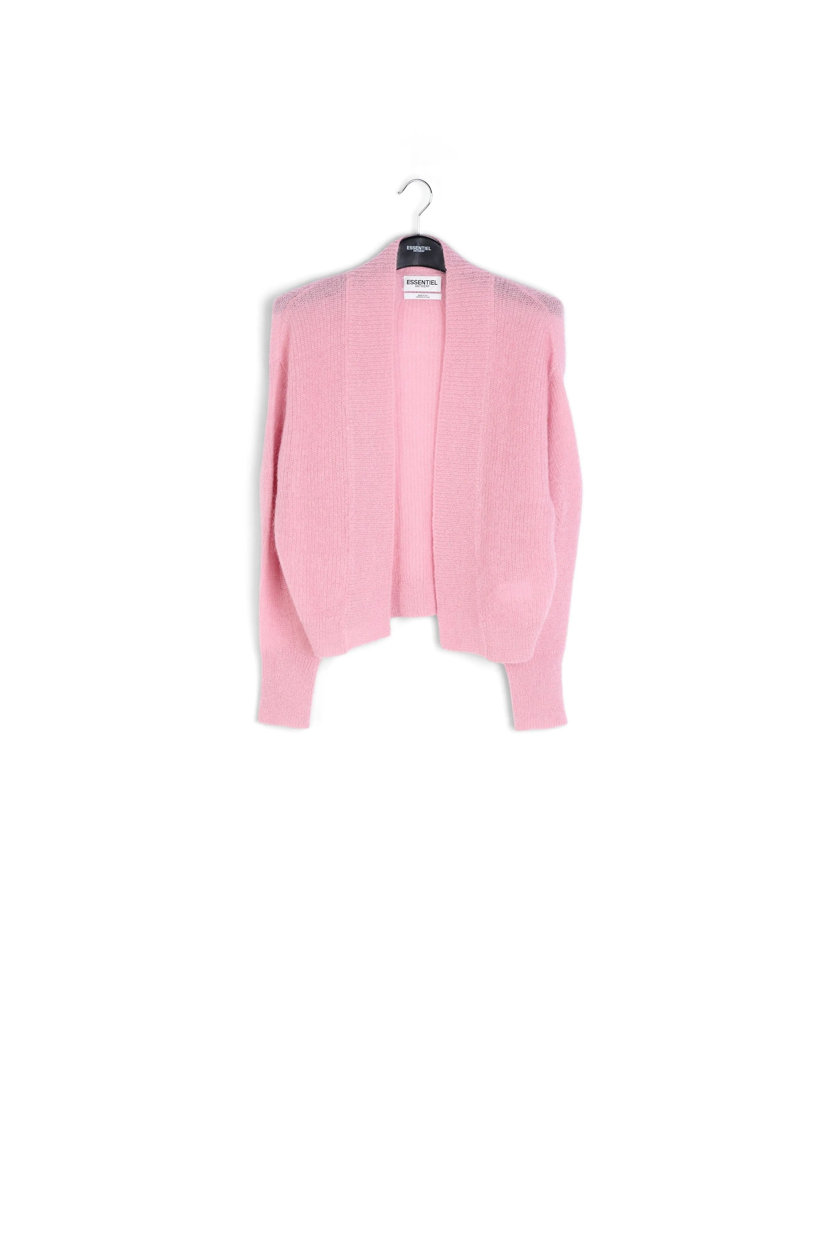 Dusty pink light knitted open cardigan