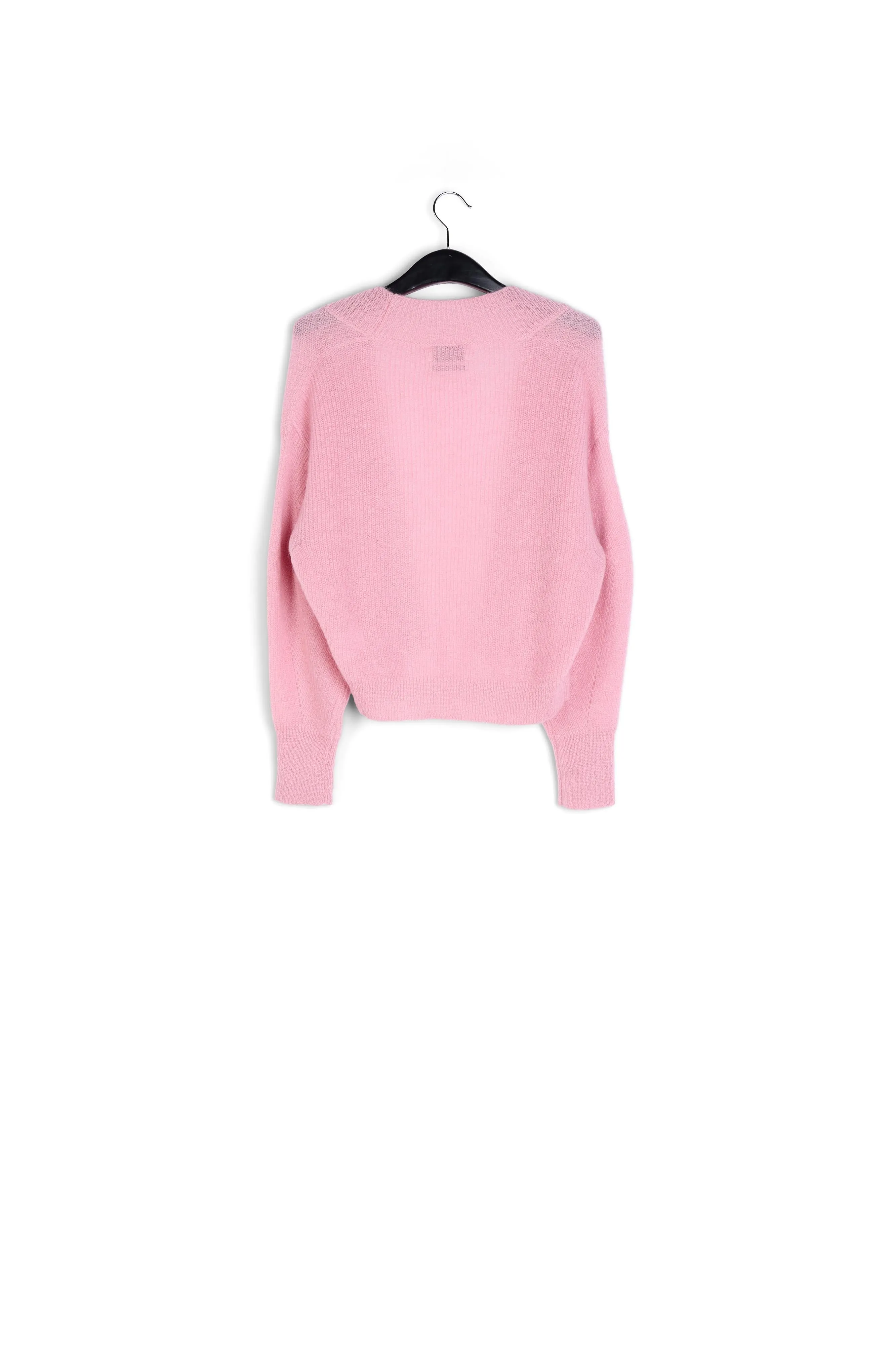 Dusty pink light knitted open cardigan