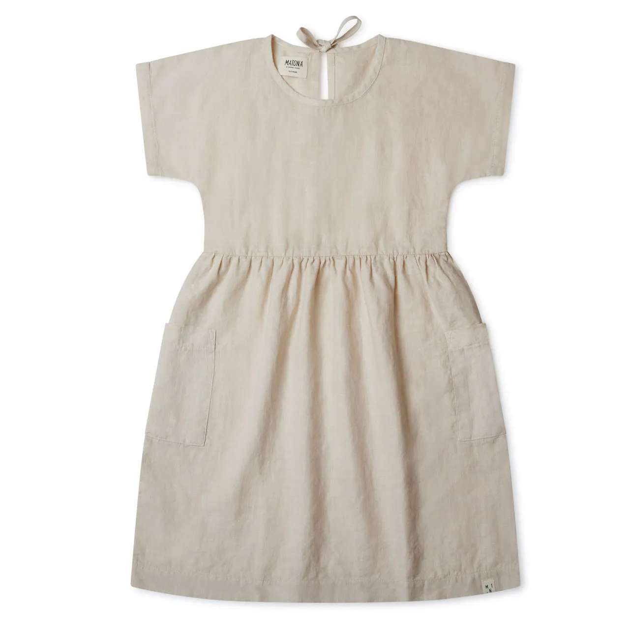 Eden Dress in 100% Linen - Milk (9-10y) *Last One!