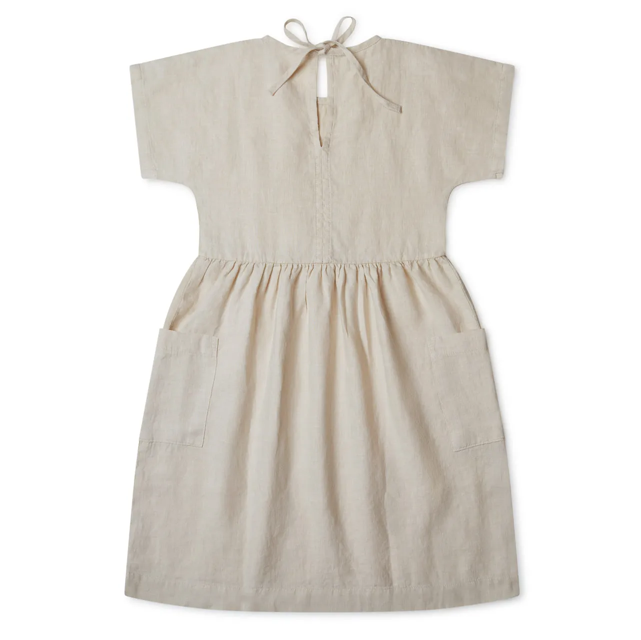 Eden Dress in 100% Linen - Milk (9-10y) *Last One!