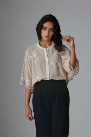 Elegant Embroidered Cotton Blouse