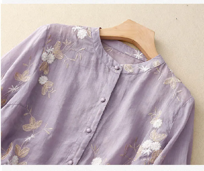 Elegant Embroidered Cotton Blouse