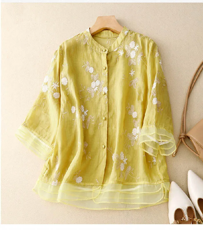 Elegant Embroidered Cotton Blouse