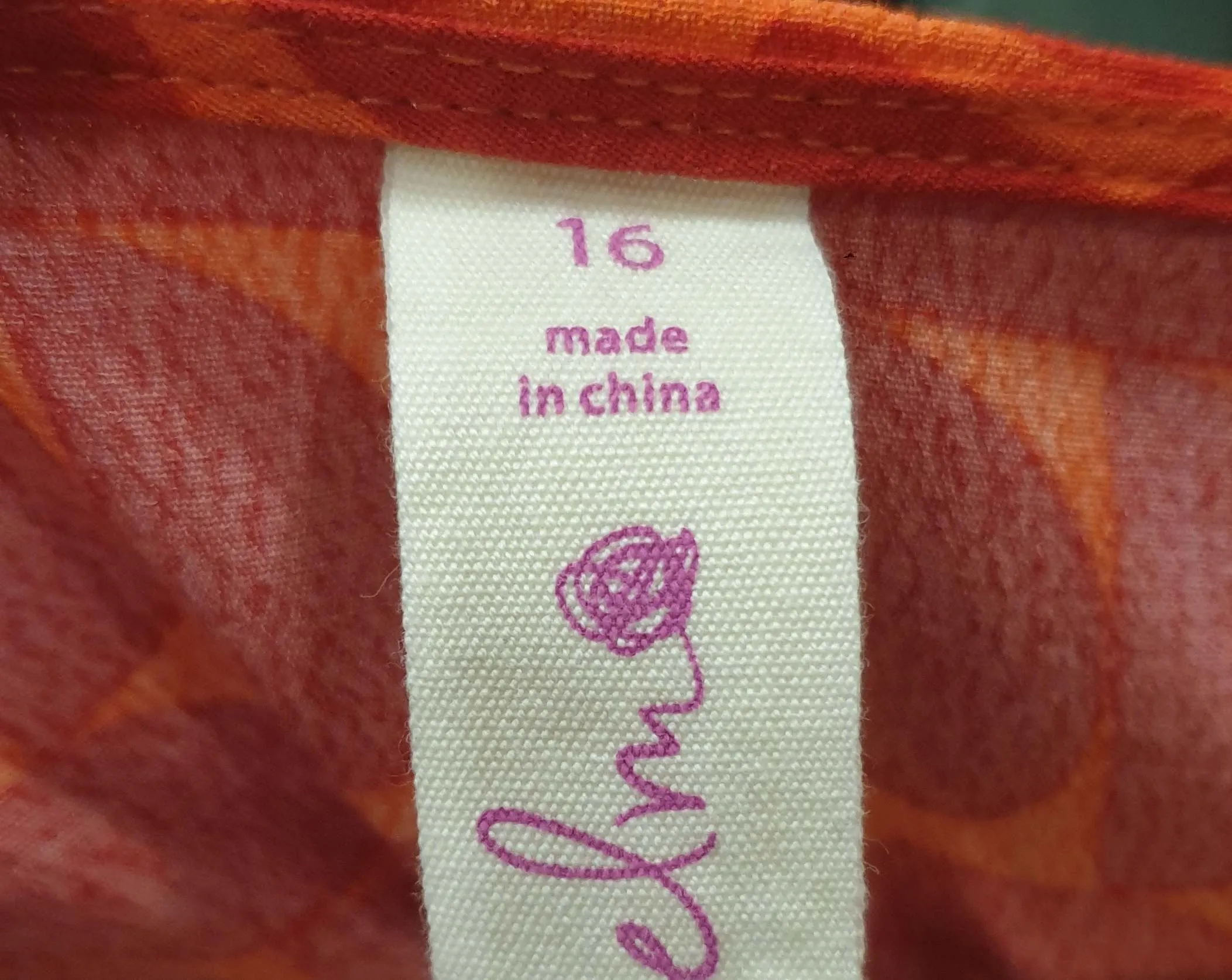 Elm red and orange print half sleeve top size 16