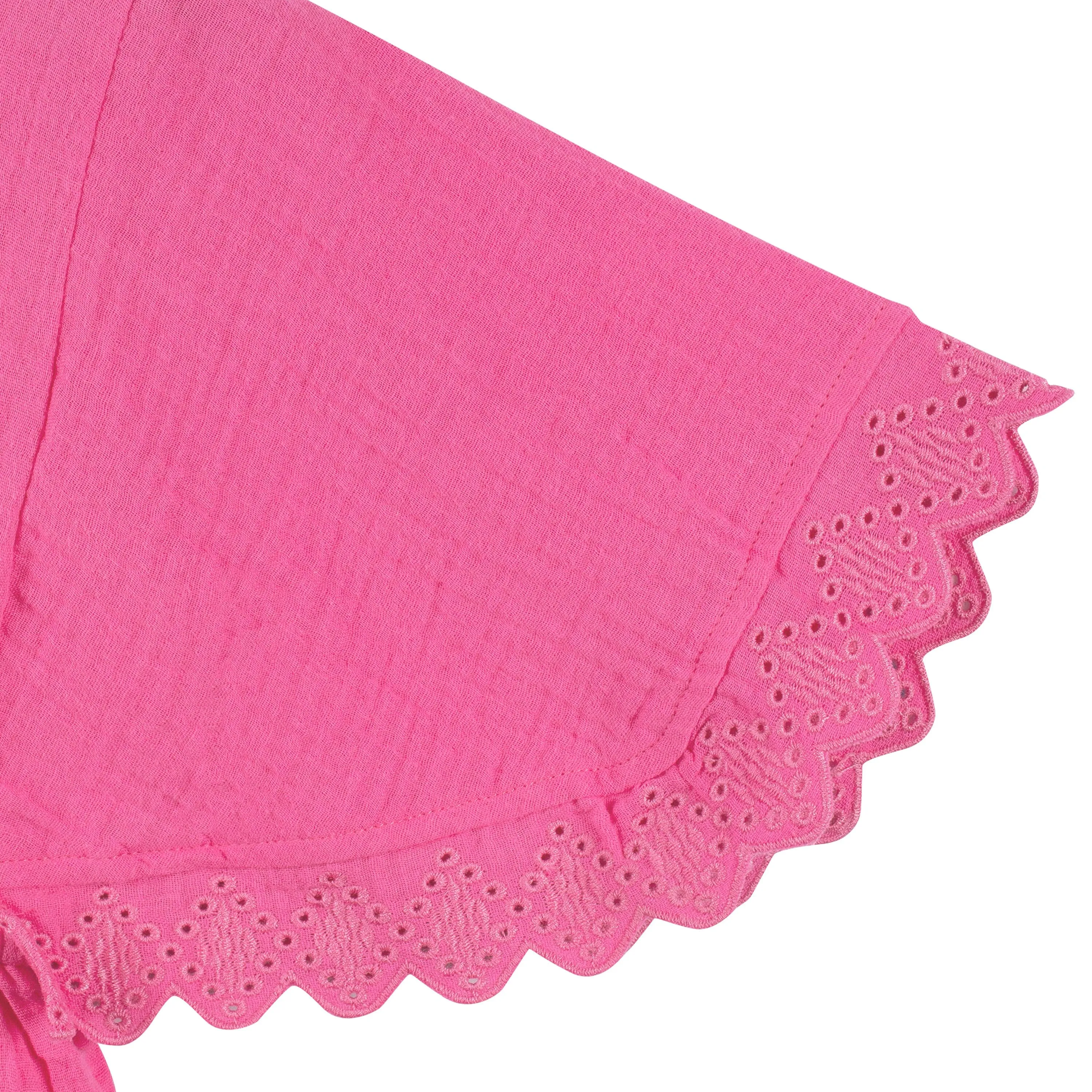 Embroidered Baby & Toddler Girls Pink Gauze Kaftan Swim Coverup