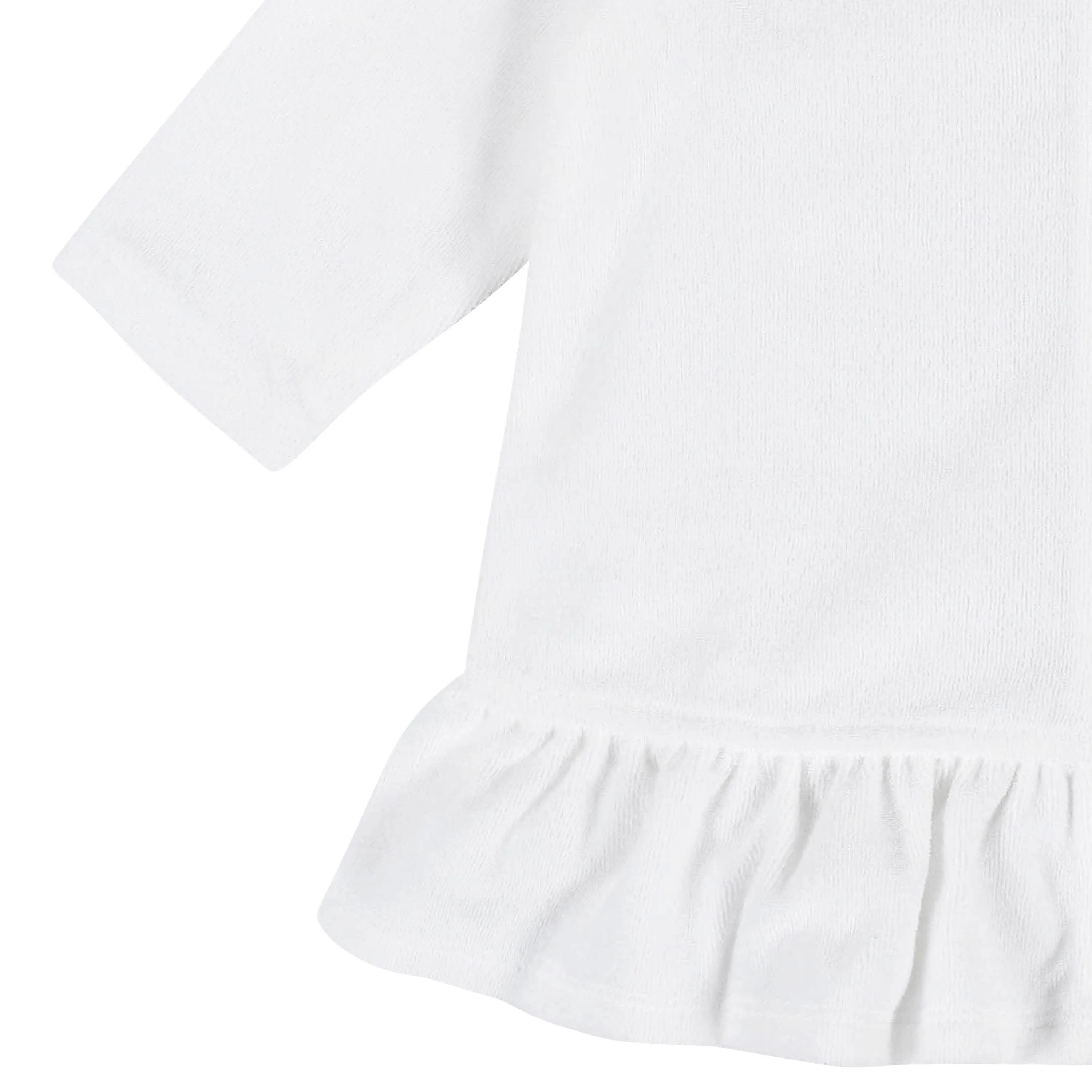 Embroidered Baby & Toddler Girls White Hooded Zip Front Terry Swim Coverup