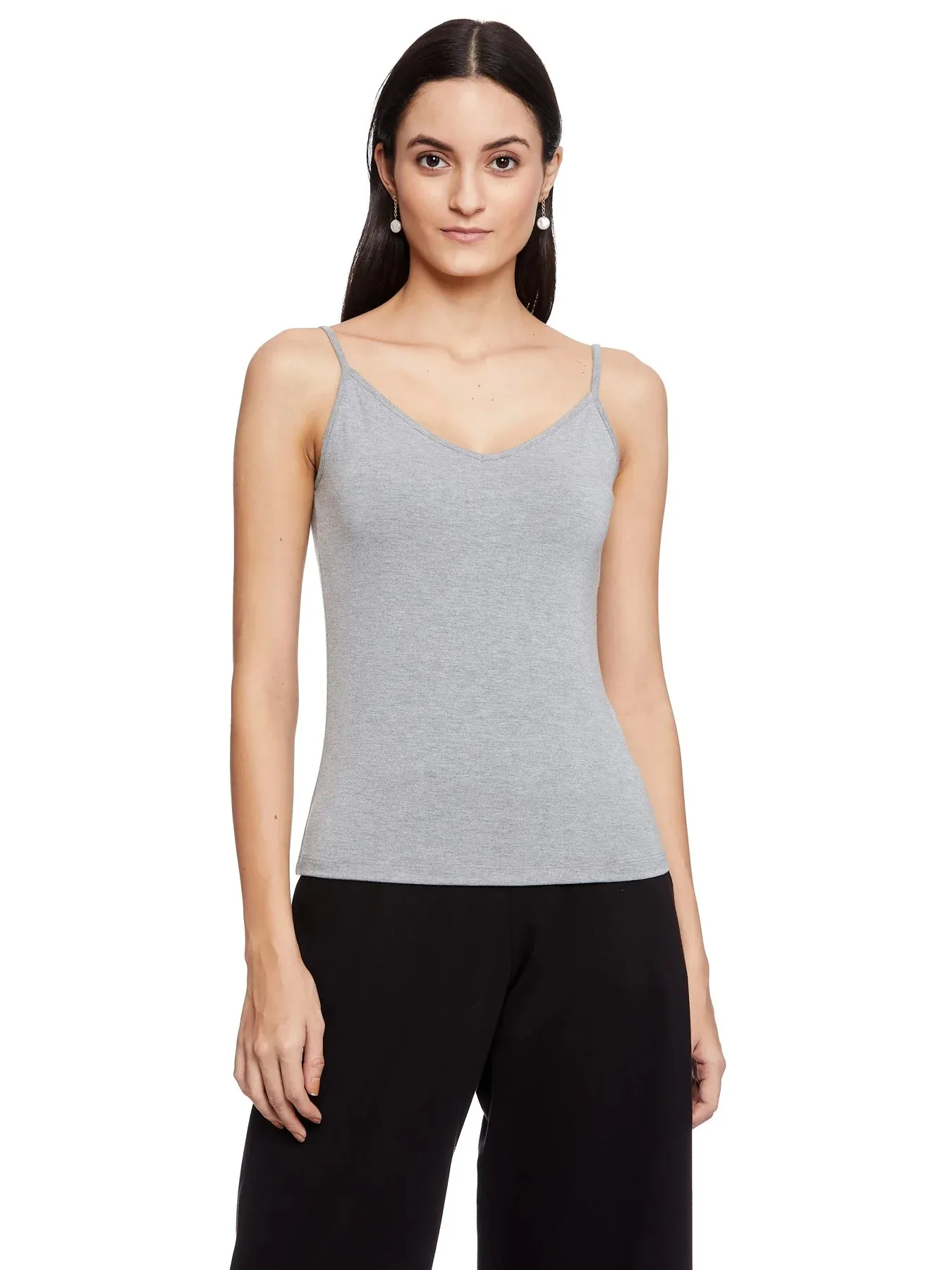 EMILY SPAGHETTI STRAP INNER (HEATHER GREY) WITH The Essential Shorts (Heather Grey)