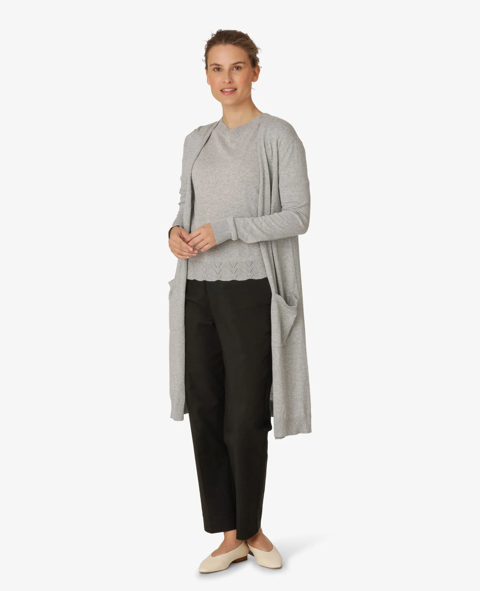 ESSENTIAL COTTON MELANGE CARDIGAN