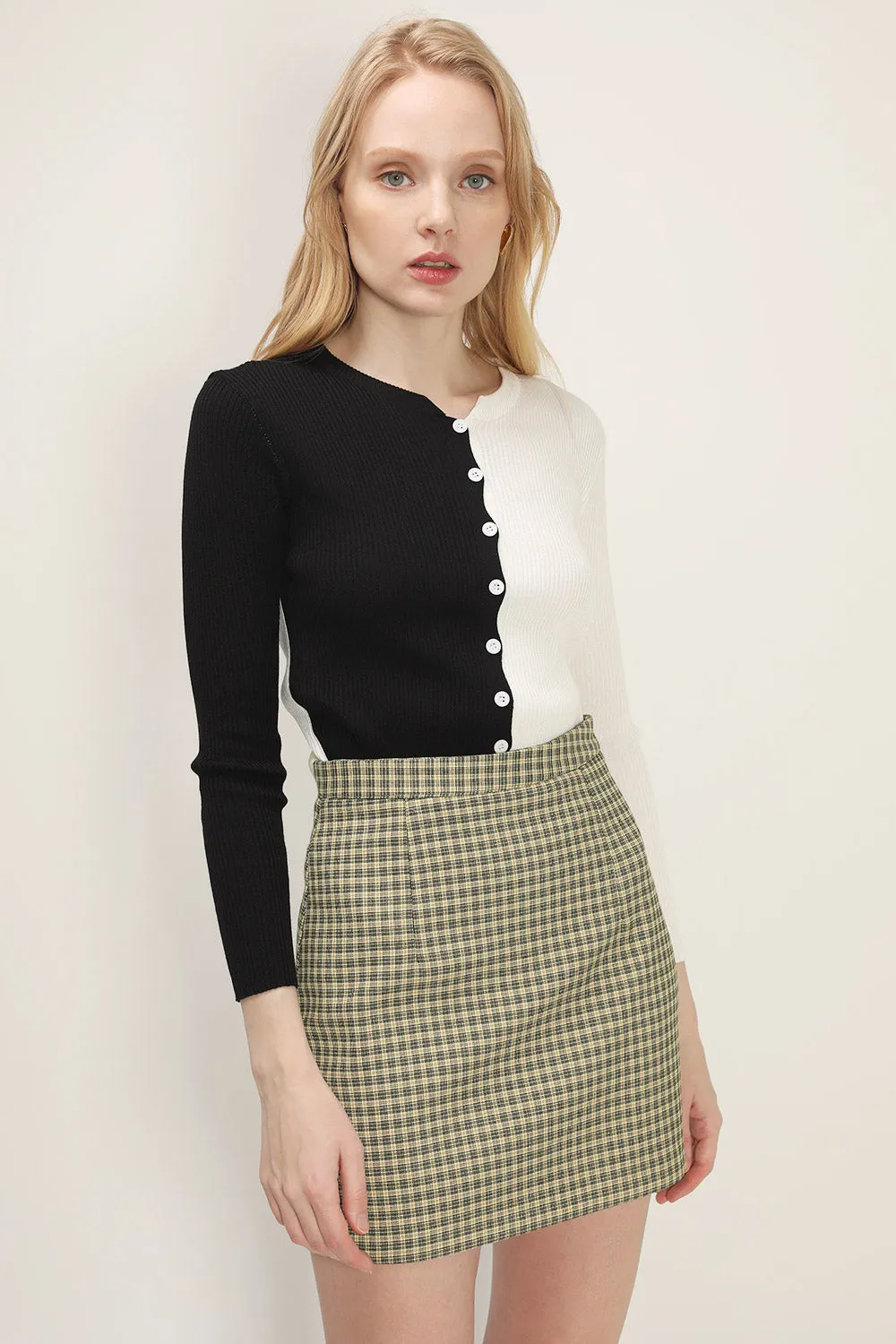 Eva Color Block Ribbed Cardigan