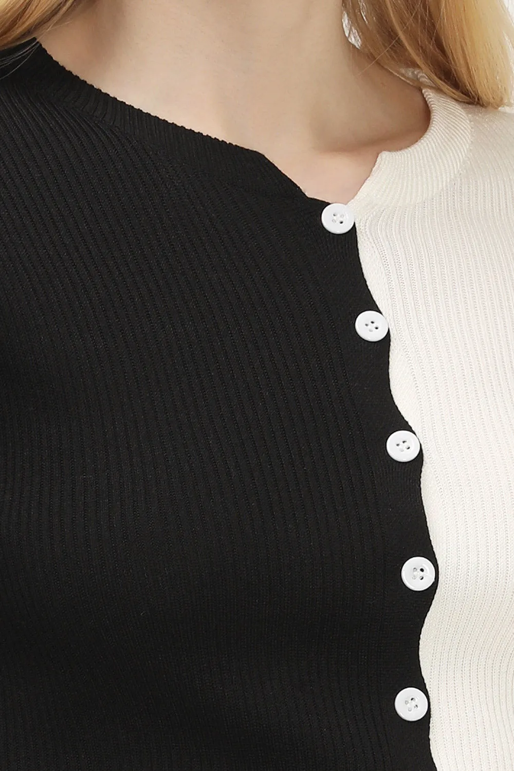 Eva Color Block Ribbed Cardigan