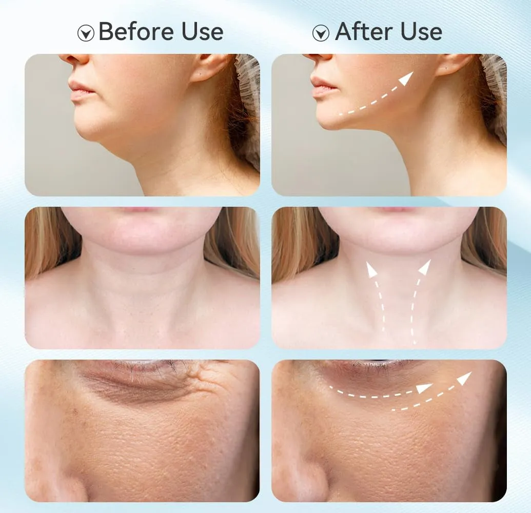 Face Massager Tool，7-In-1 Facial Massager, Face Sculpting Tool with Thermals and Vibration，3 Modes Portable Face Neck Device for Skin Care (White)