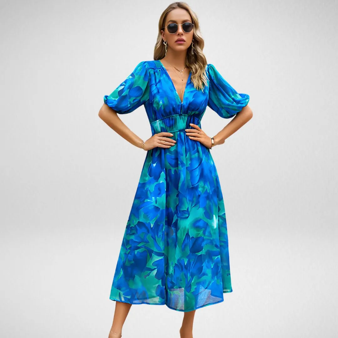 Faelina™️ - Charming V-Neck Dress