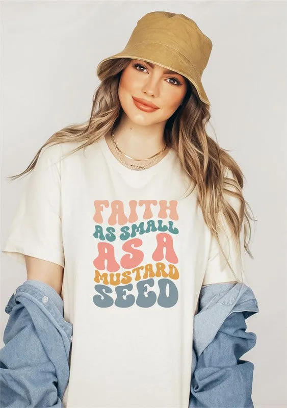 Faith As Small As A Mustard Seed Tee – Groovy Colorful Christian Unisex Shirt
