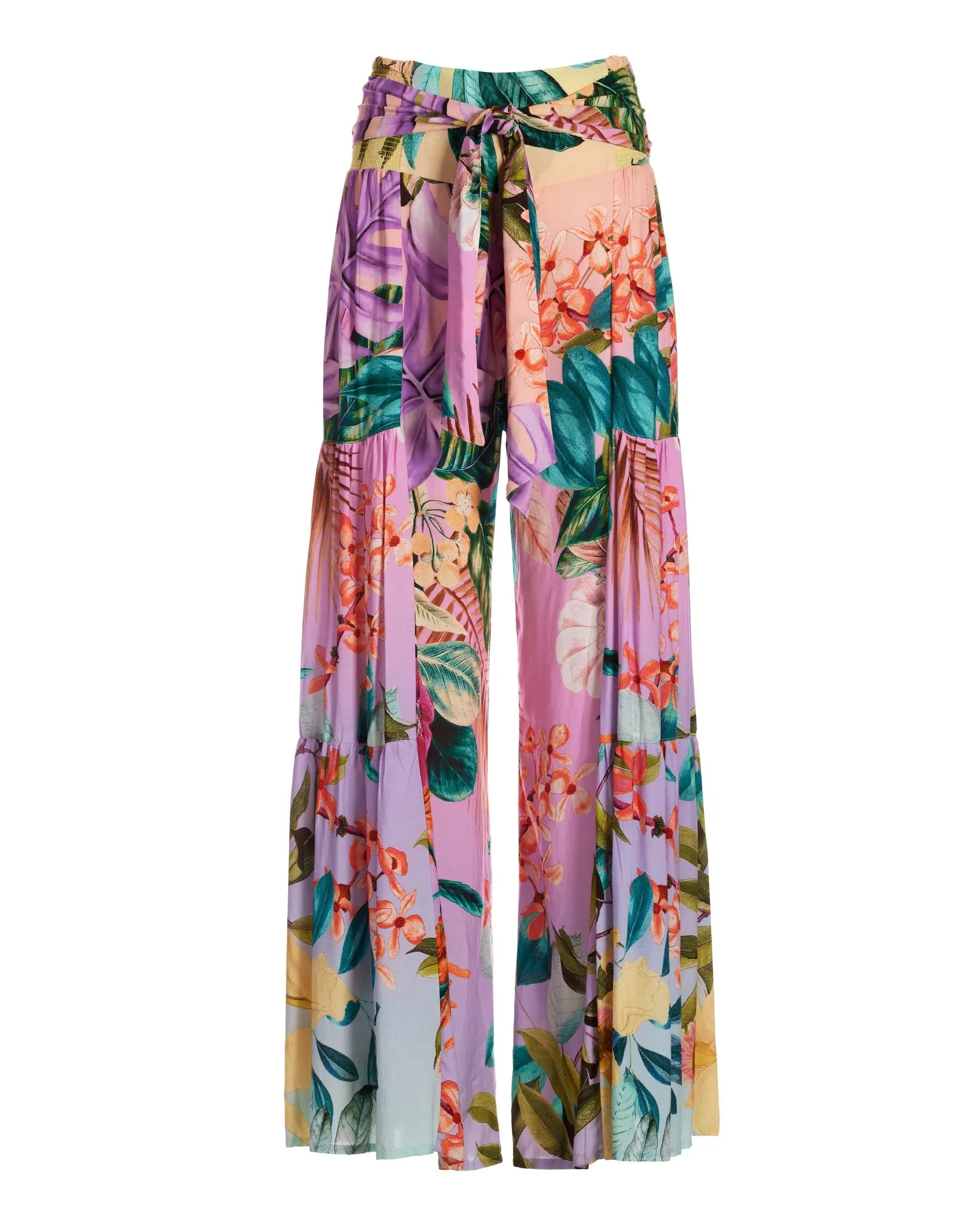 Floral Printed Cover Up Pant Lilac Multi