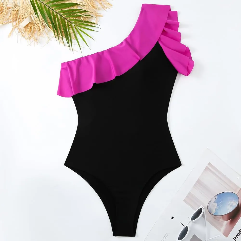 Floralshe®Women's One Piece Swimsuit with Beach Cover up Wrap Skirt Sarong Retro Floral Print Bikini Set Two Piece Bathing Suit