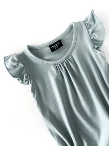 FLUTTER SLEEVE ONEPIECE - SEA GLASS