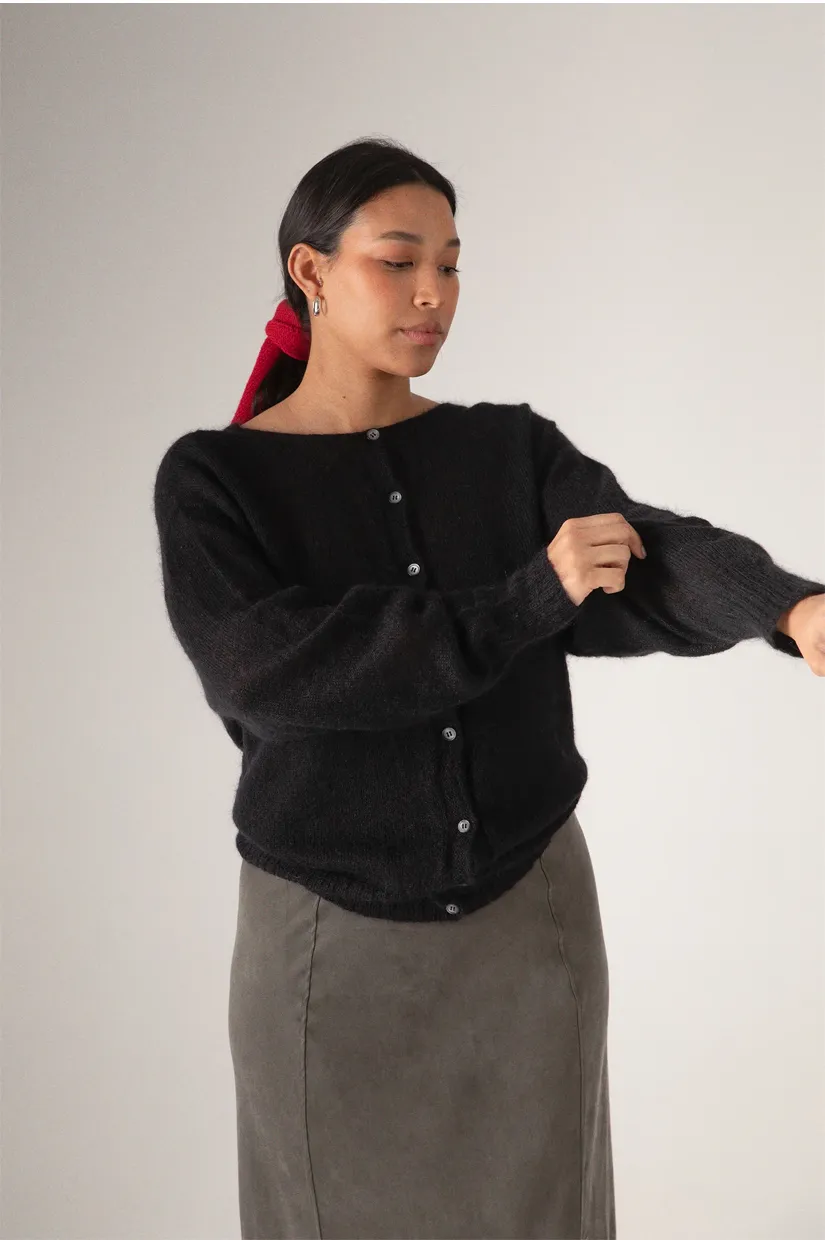 Francie The Fleur Cardigan - Black