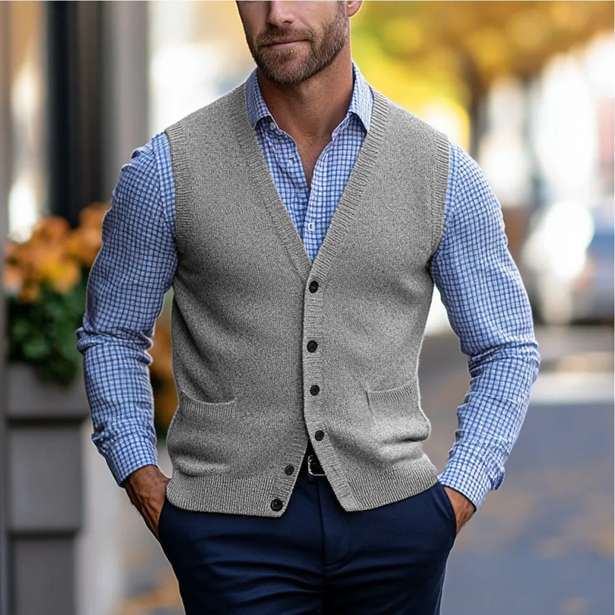 Frederik | Sleeveless Cardigan Sweater