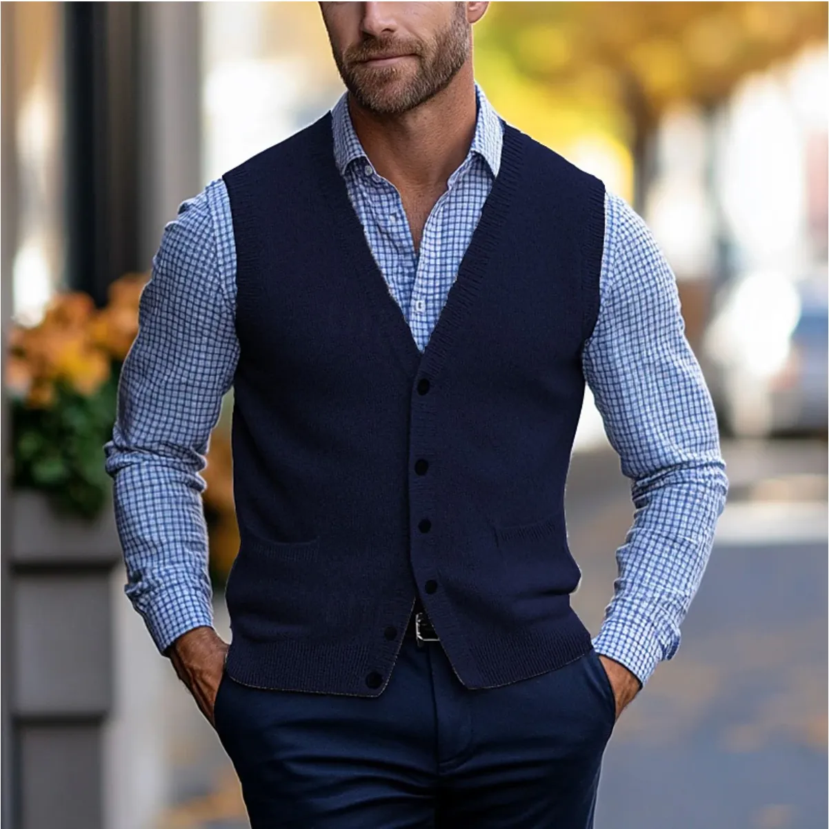 Frederik | Sleeveless Cardigan Sweater