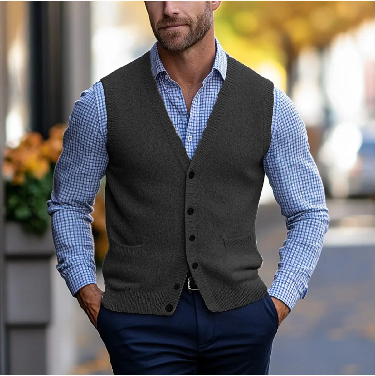 Frederik | Sleeveless Cardigan Sweater