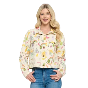Fruits and Veggies Print Jacket