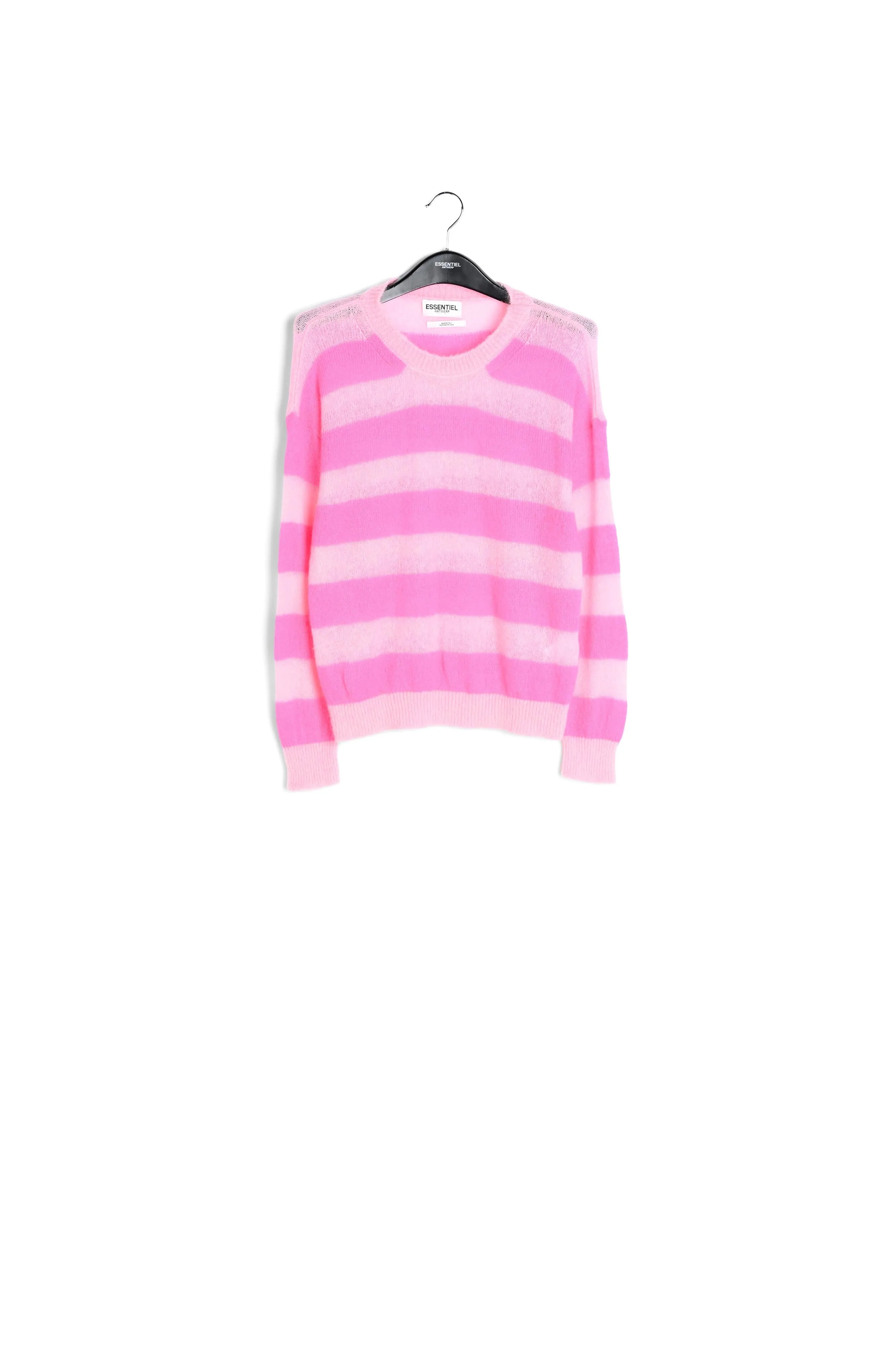Fuchsia and light pink striped light knit sweater