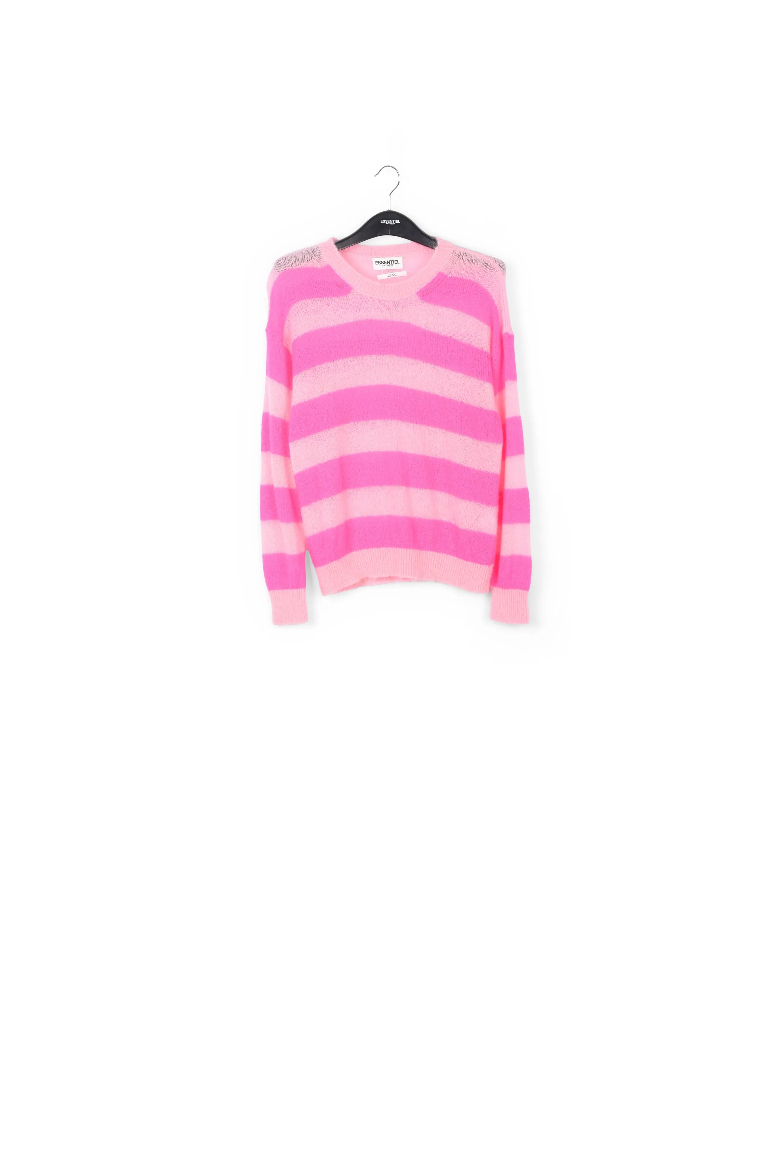 Fuchsia and light pink striped light knit sweater