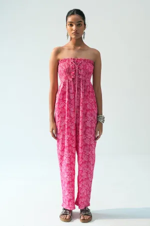 Fuchsia Off-Shoulder Jumpsuit