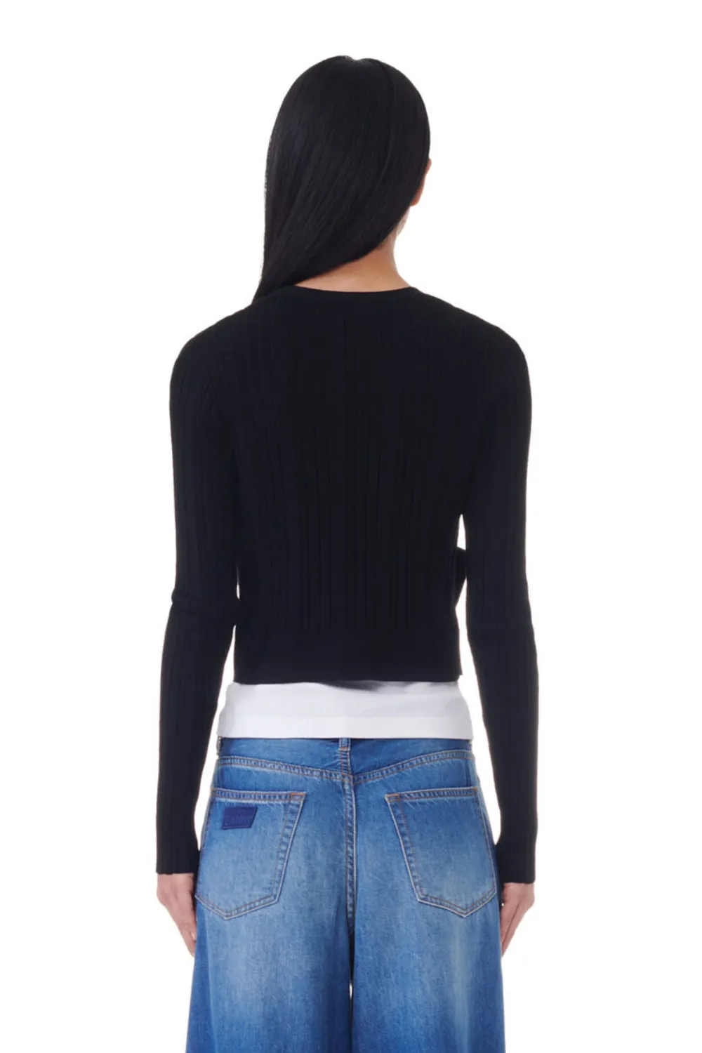 Ganni Light Viscose Rib Cardigan