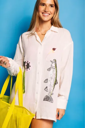 Gauze Fishing Cover Up