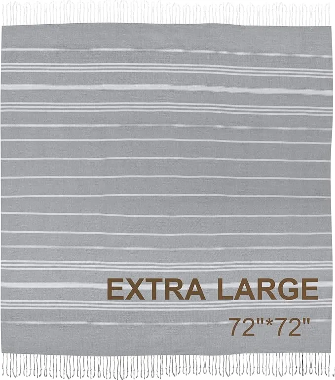 Genovega Cotton Turkish Beach Towel Oversized Soft Absorbent Quick Dry Extra Large Sandless Compact Coverups Sarong Lightweight Sand Free Fast Drying Packable Foldable Bath Bathroom Stuff Adult