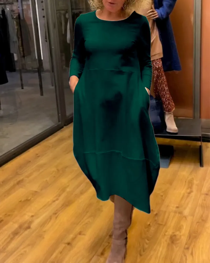 Gerrie | Black midi dress with pockets