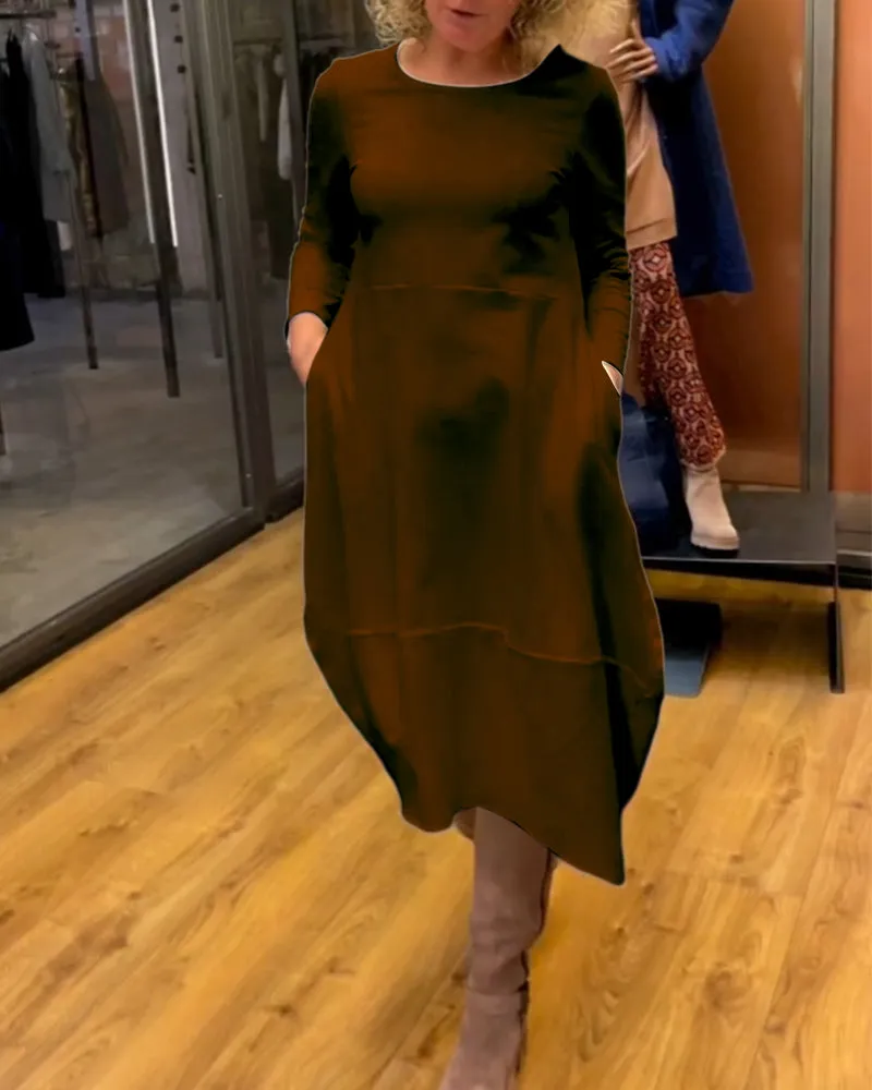 Gerrie | Black midi dress with pockets
