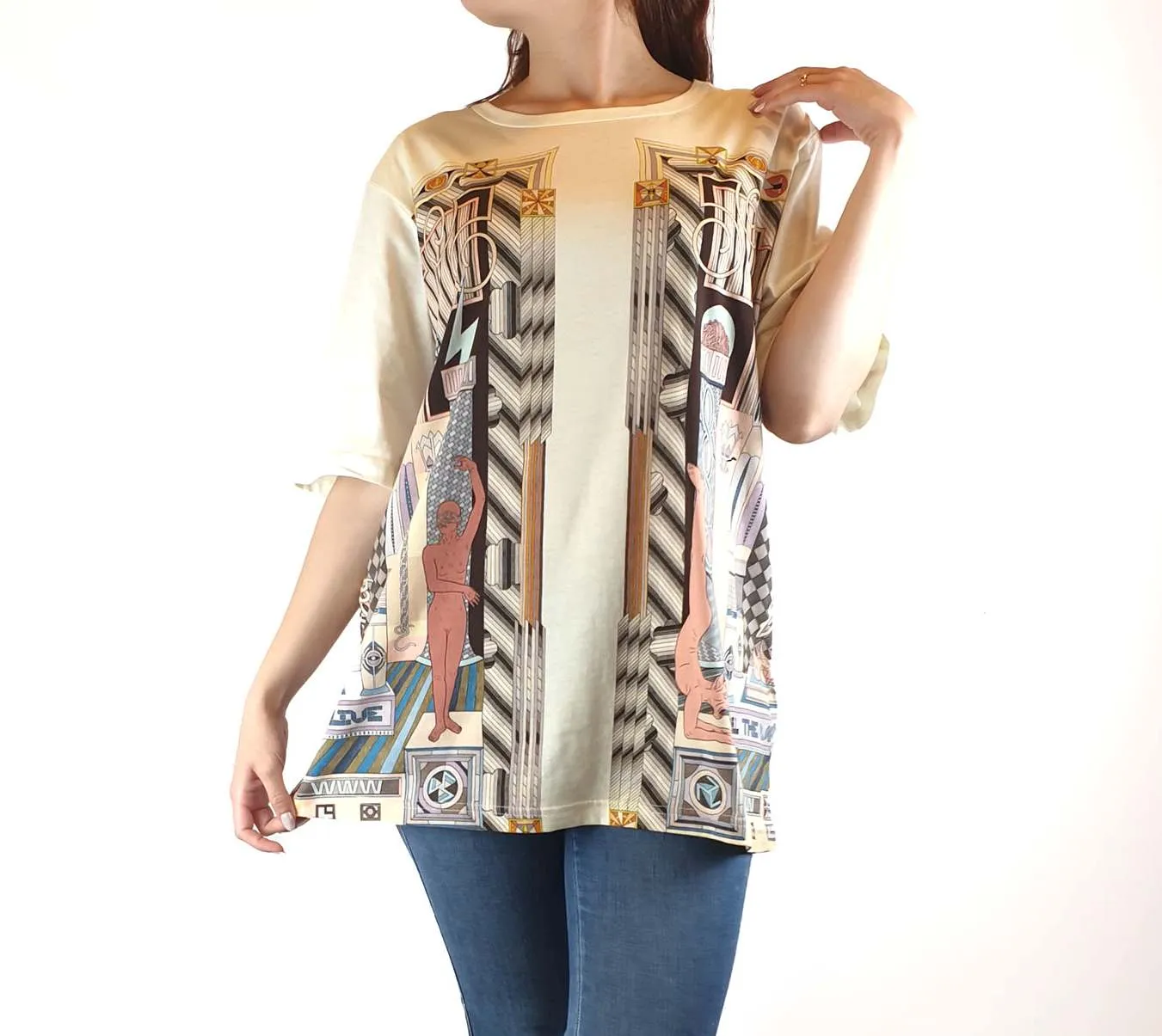 Gorman x Jess Johnson Egyptian-inspired print tee shirt top size 10
