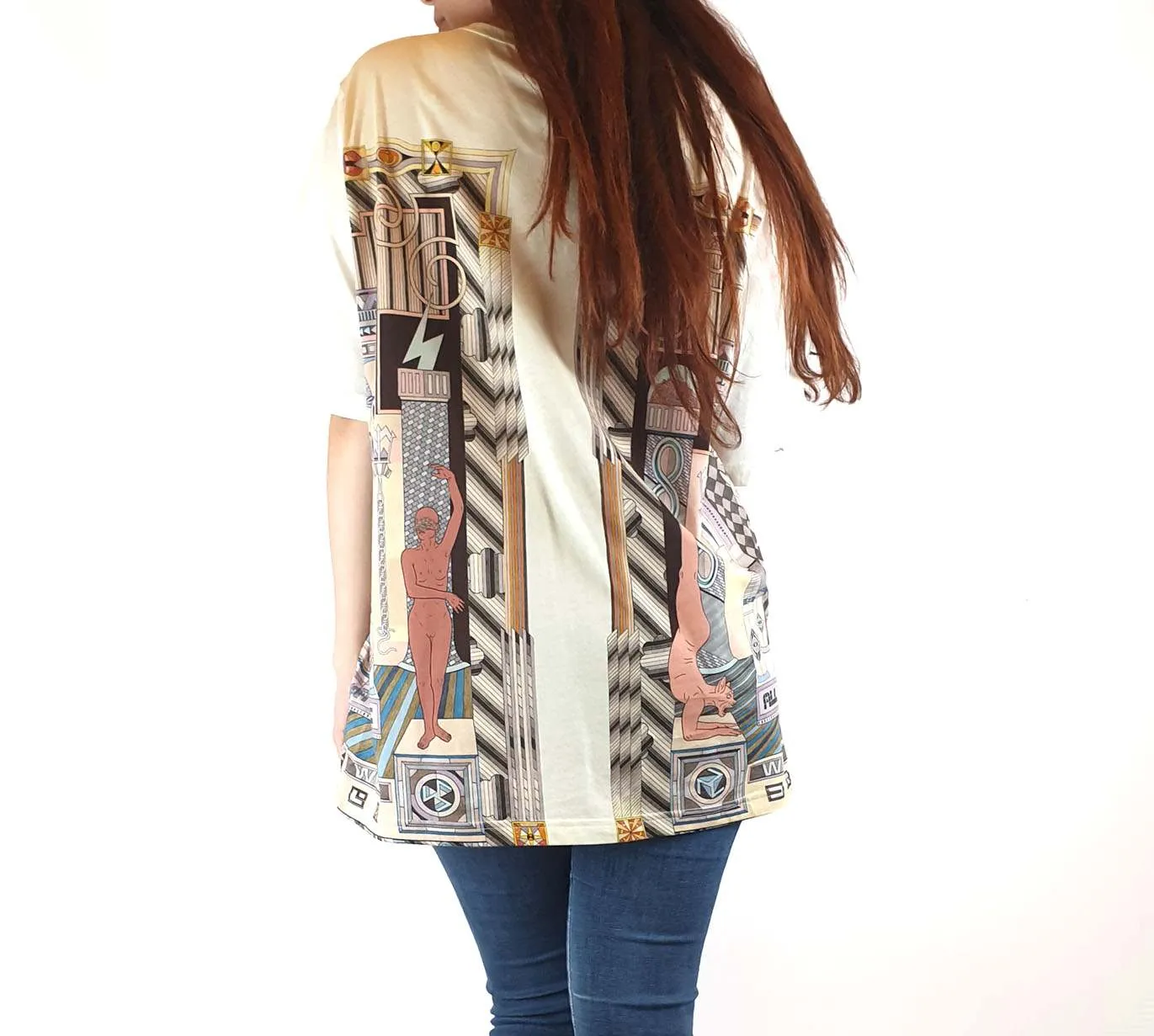 Gorman x Jess Johnson Egyptian-inspired print tee shirt top size 10