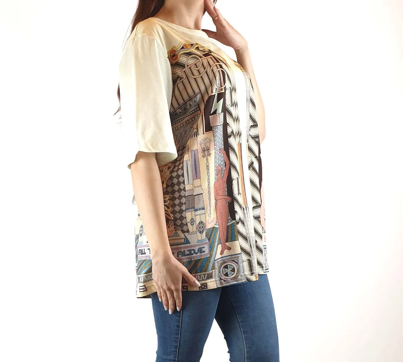 Gorman x Jess Johnson Egyptian-inspired print tee shirt top size 10