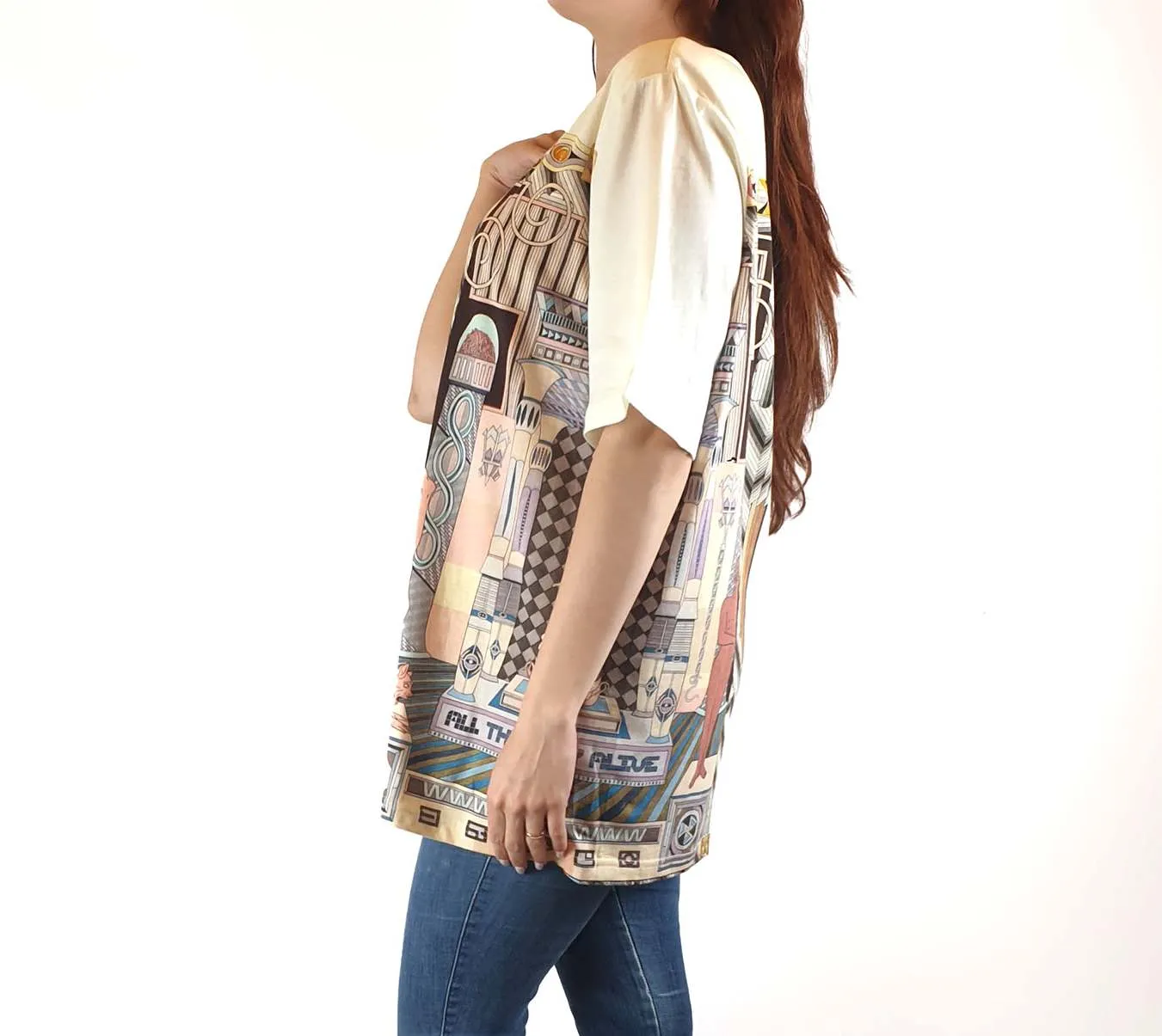 Gorman x Jess Johnson Egyptian-inspired print tee shirt top size 10