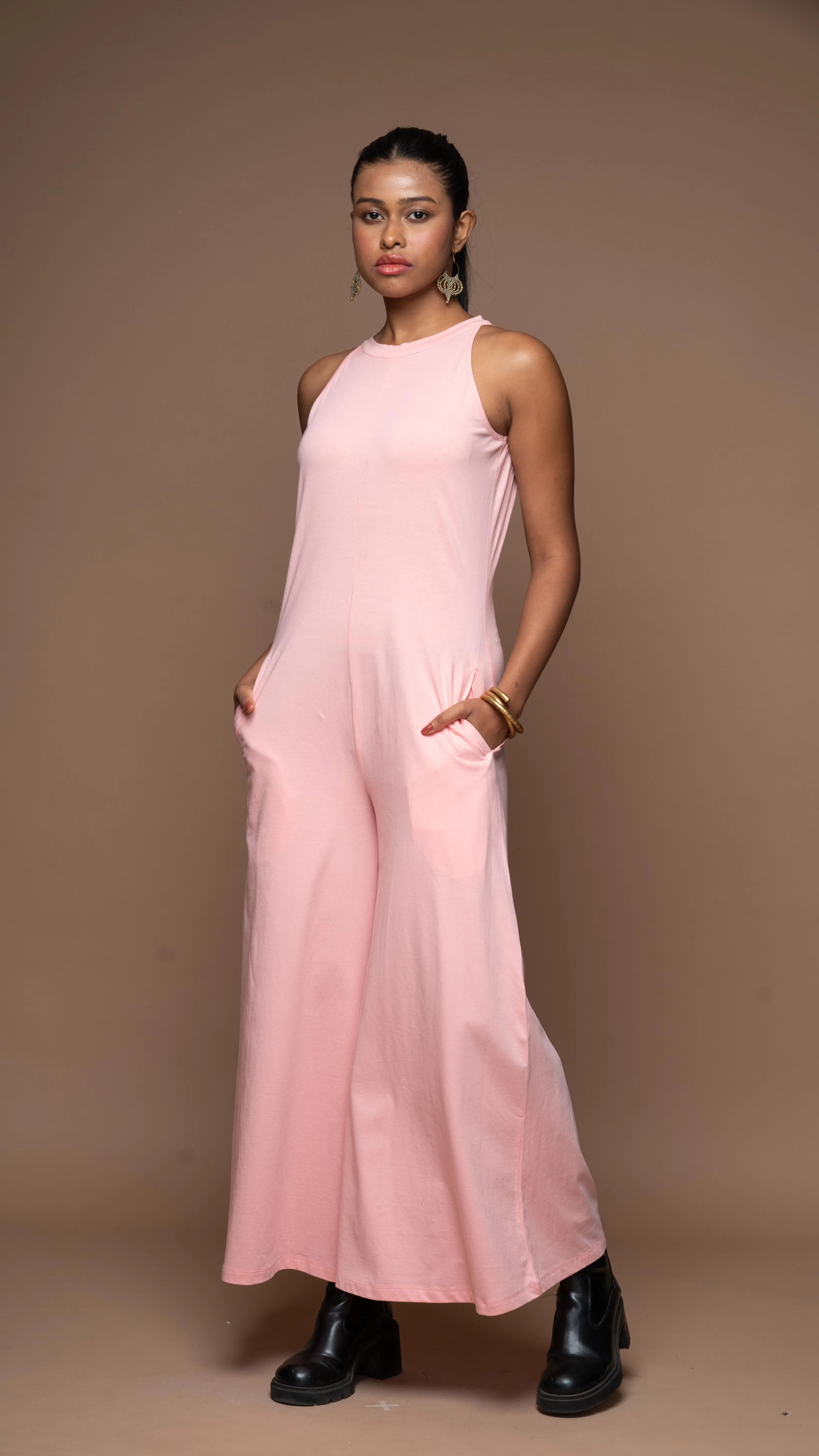 Halter Chic Jumpsuit in Blush